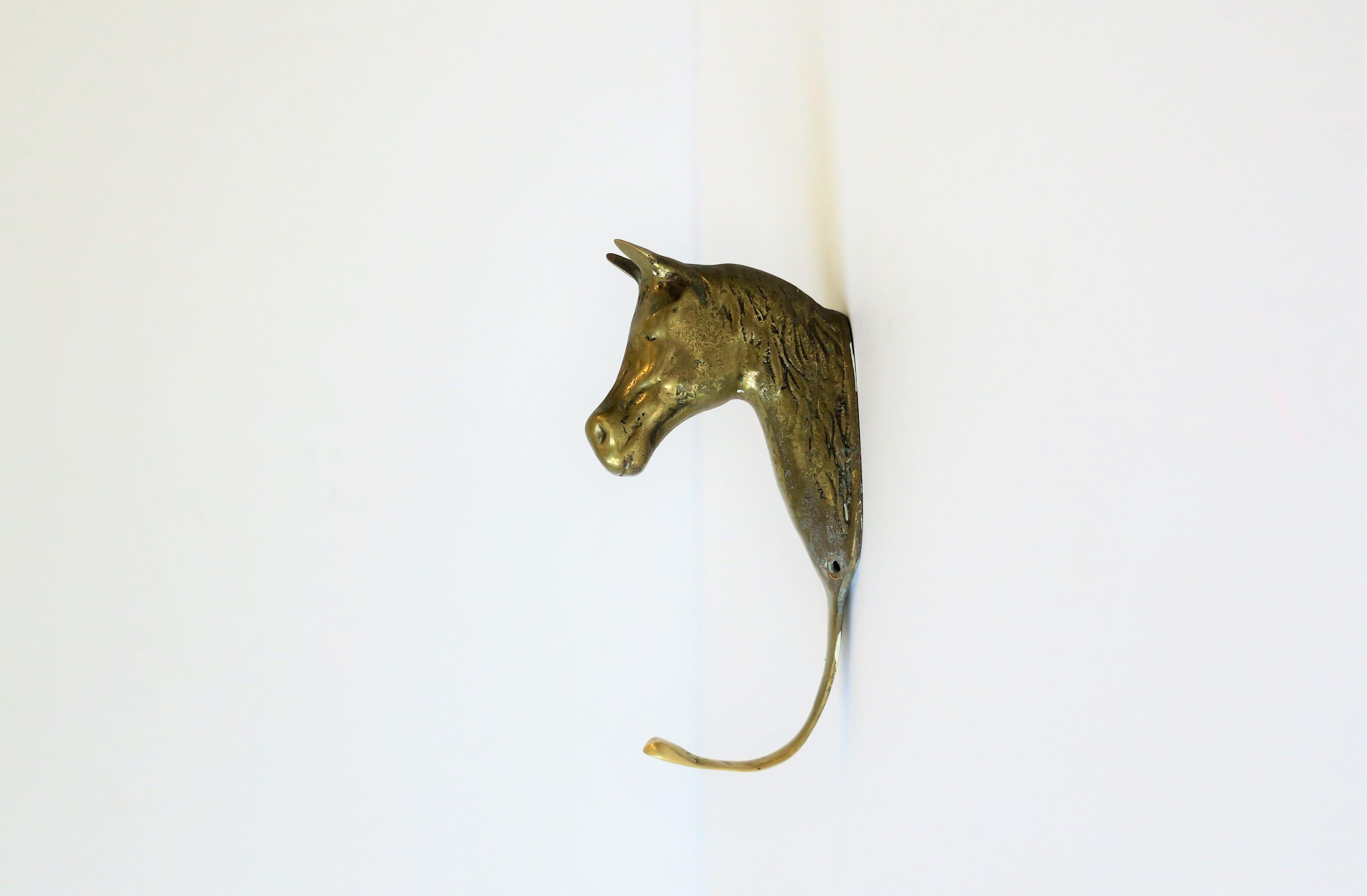 Brass Horse or Equine Hardware Wall Hook In Good Condition In New York, NY