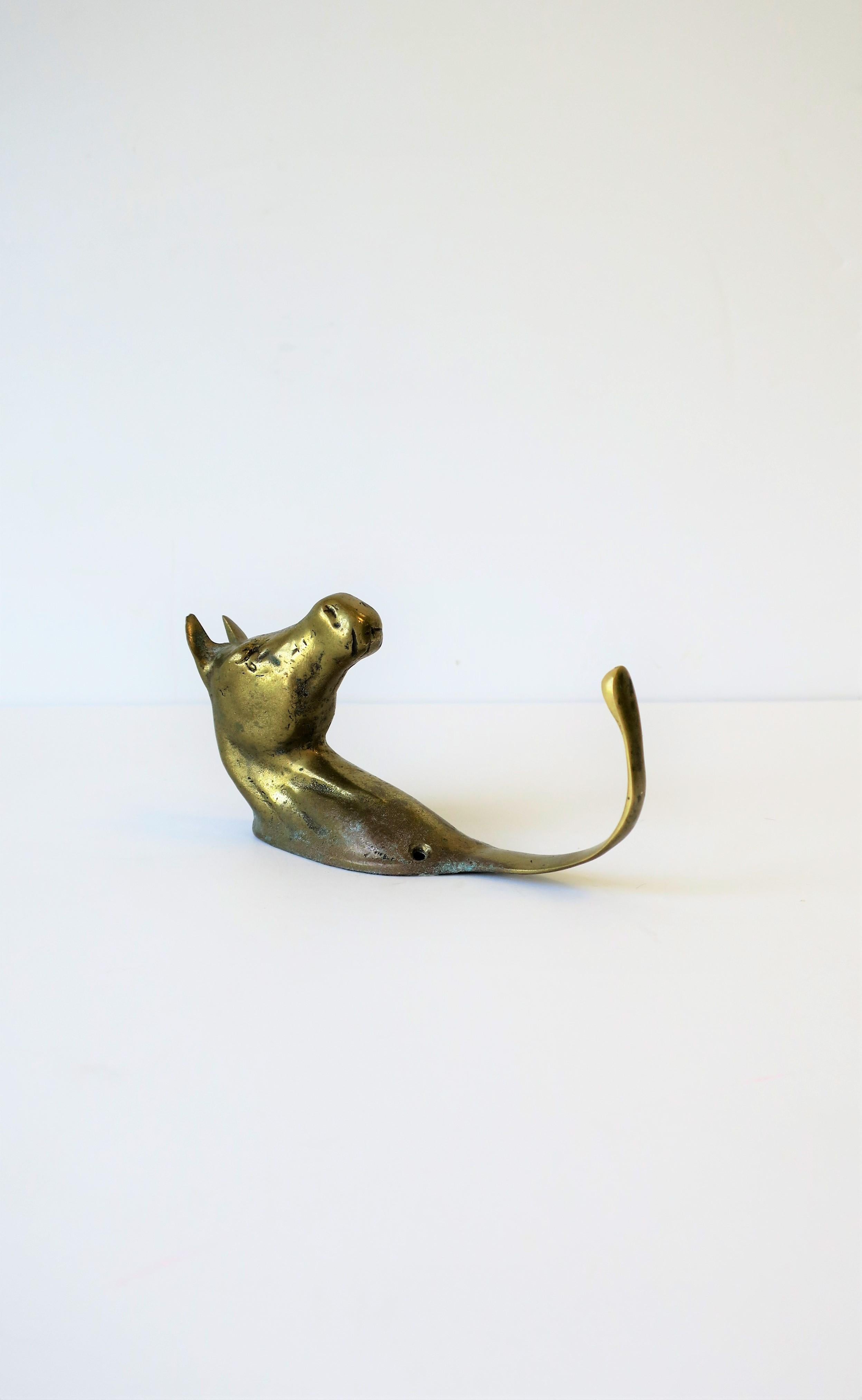 Late 20th Century Brass Horse or Equine Hardware Wall Hook