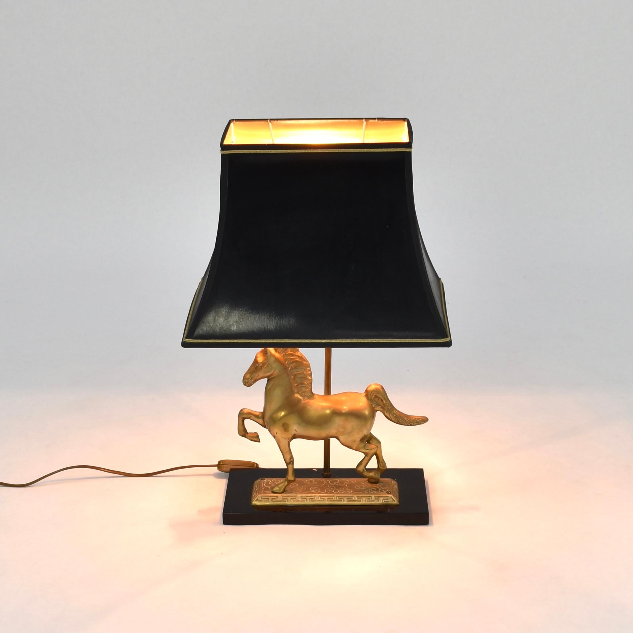 Brass Horse Table Lamp, France 6
