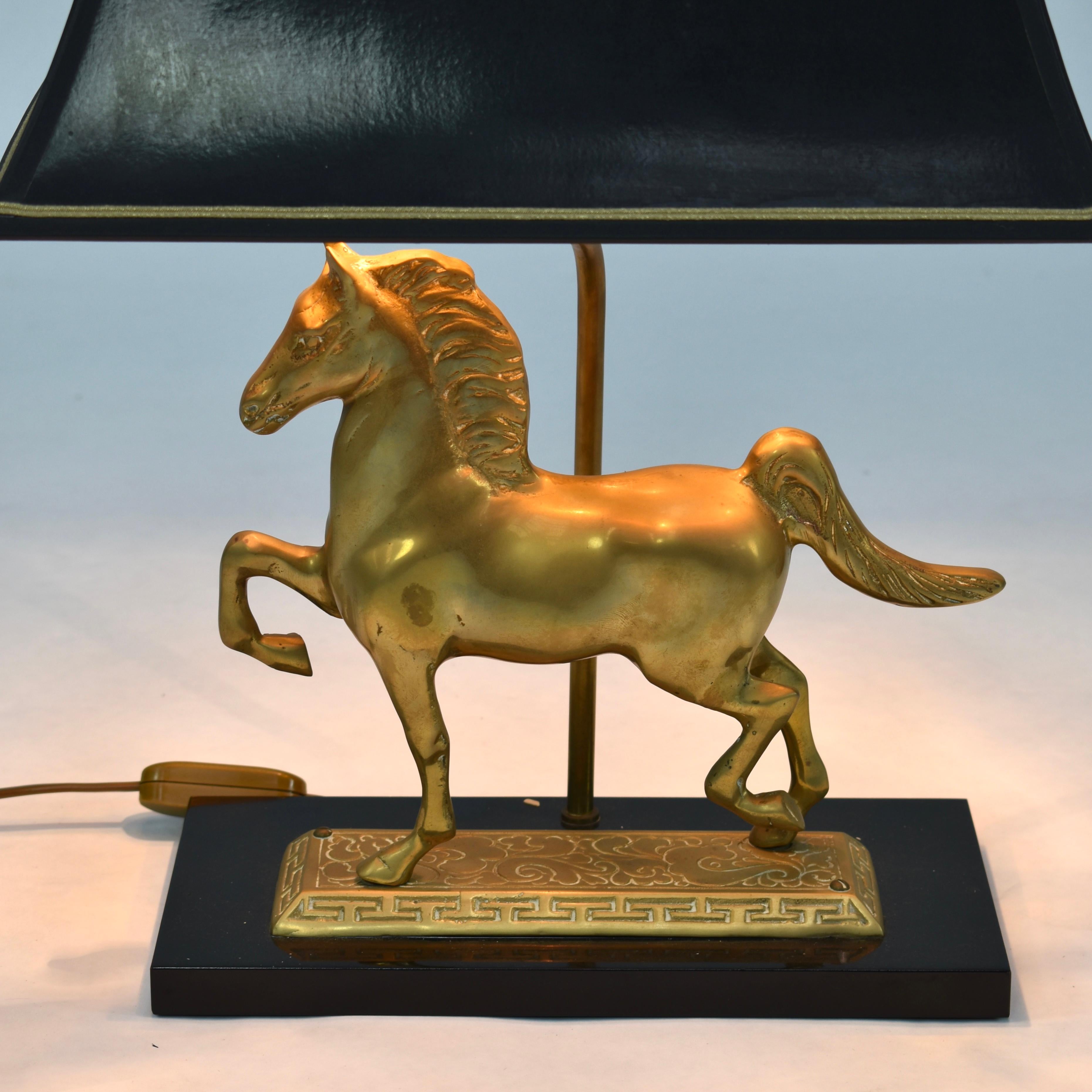 Brass Horse Table Lamp, France 7