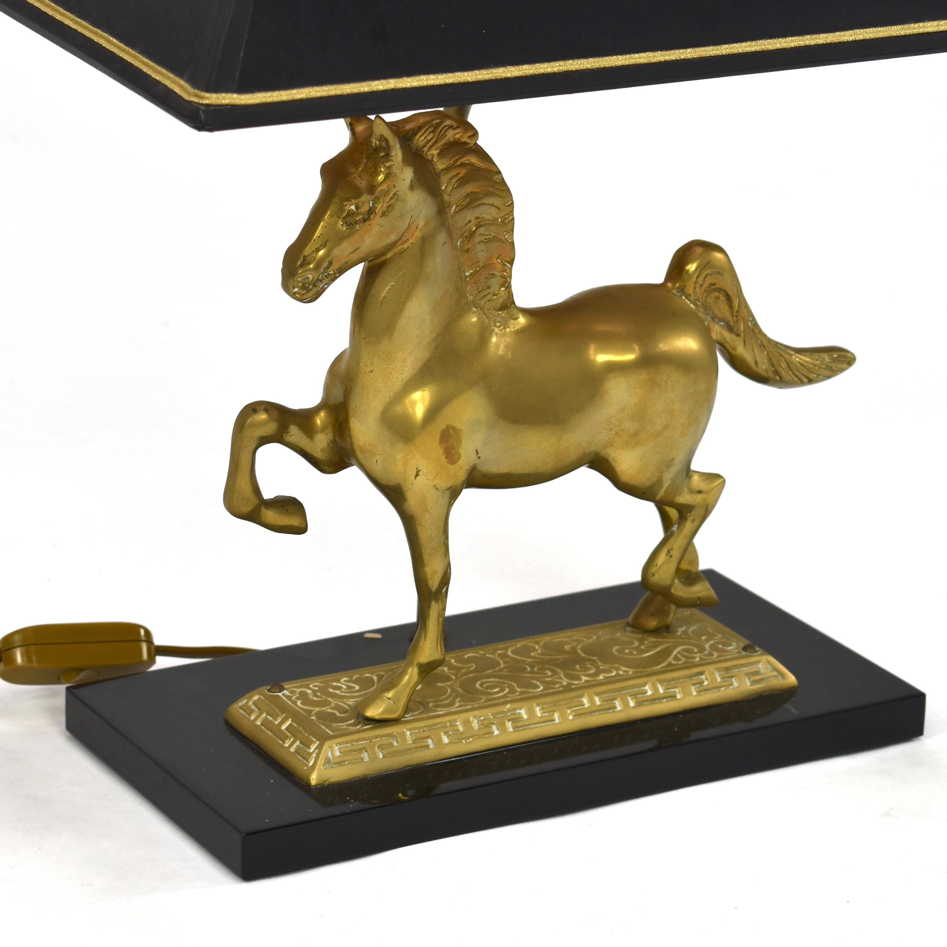 Brass Horse Table Lamp, France 2