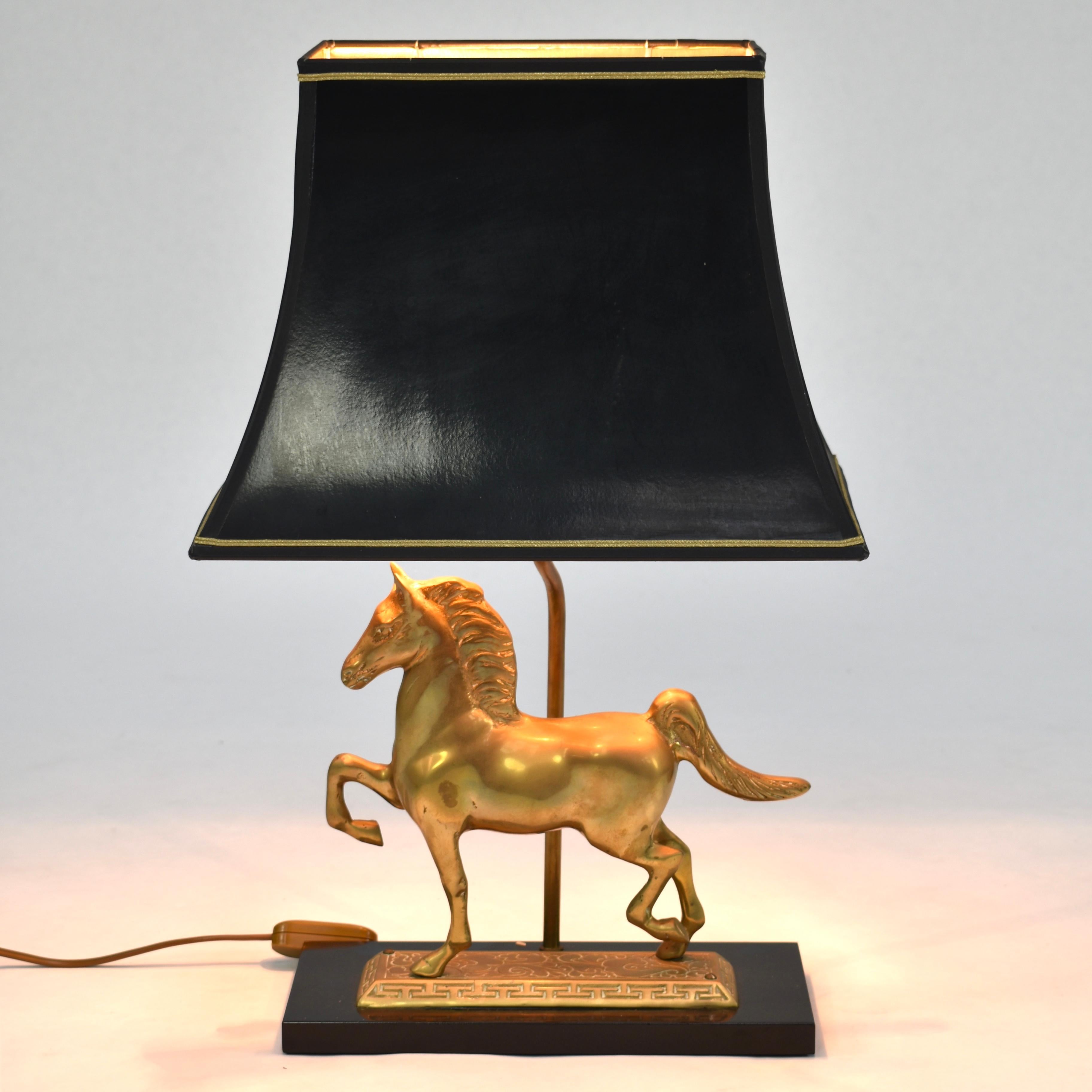 Brass Horse Table Lamp, France 5