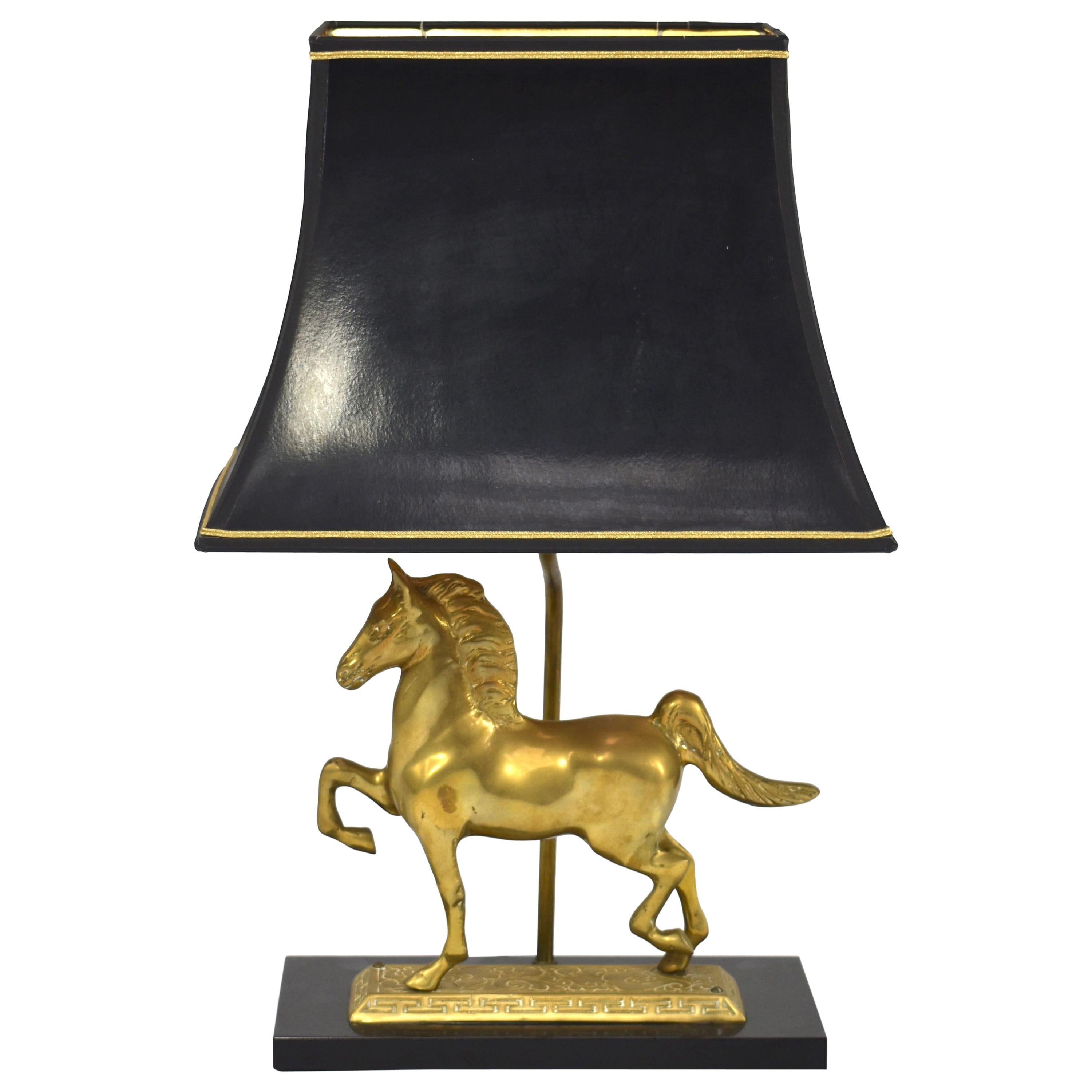 Brass Horse Table Lamp, France
