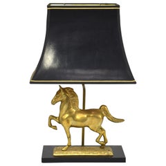 Used Brass Horse Table Lamp, France