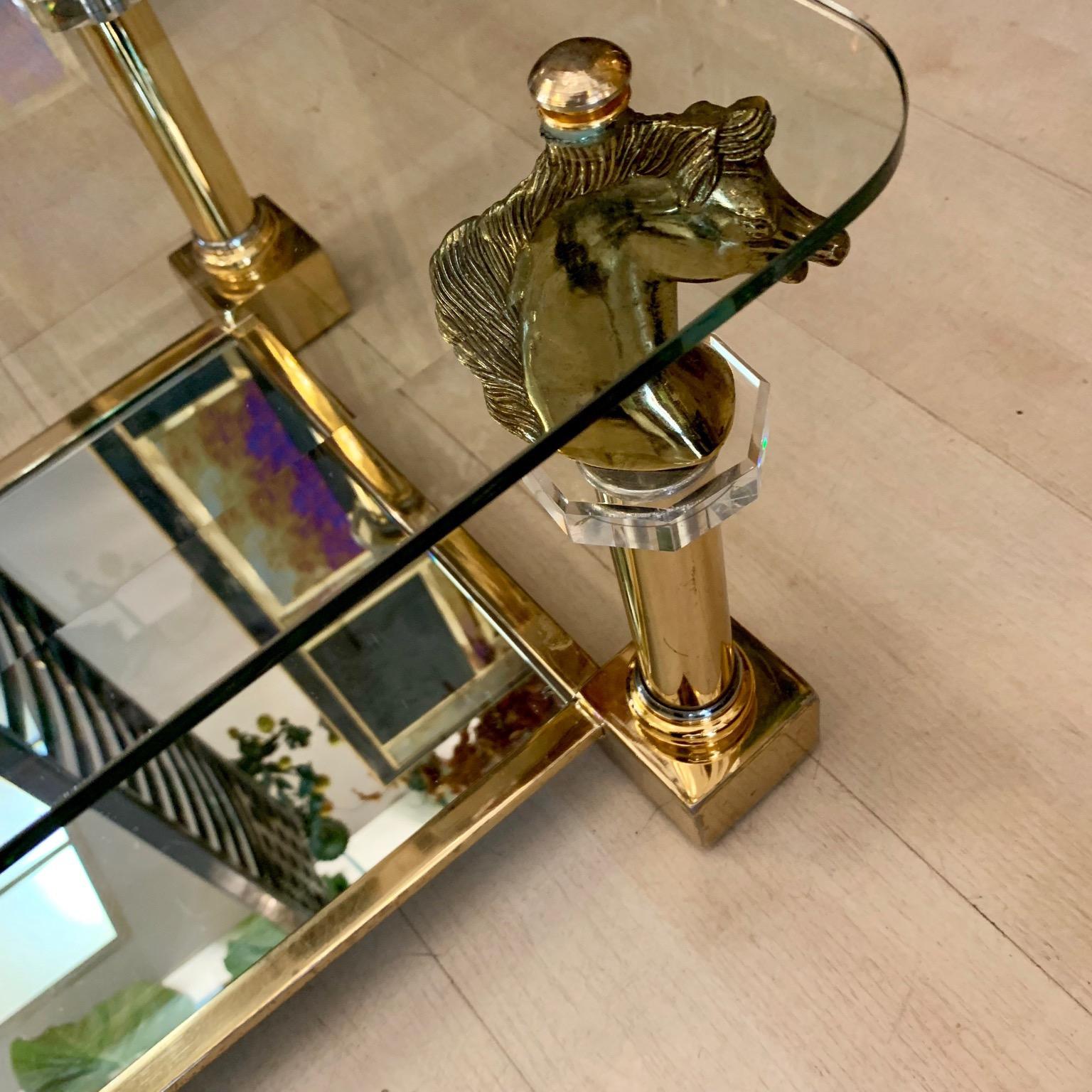 Brass Horsehead Coffee Table by Maison Charles, 1970 11
