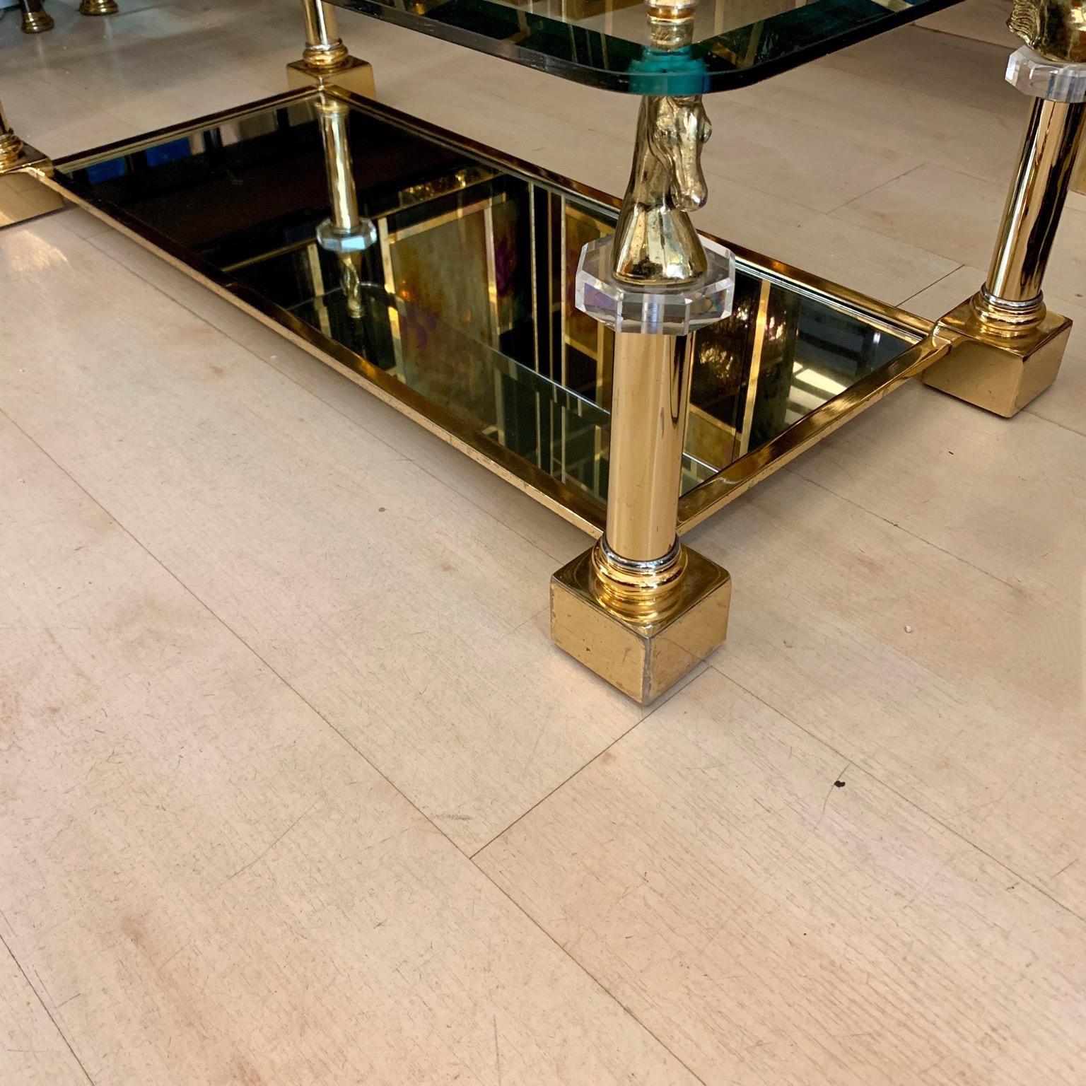 Brass Horsehead Coffee Table by Maison Charles, 1970 13