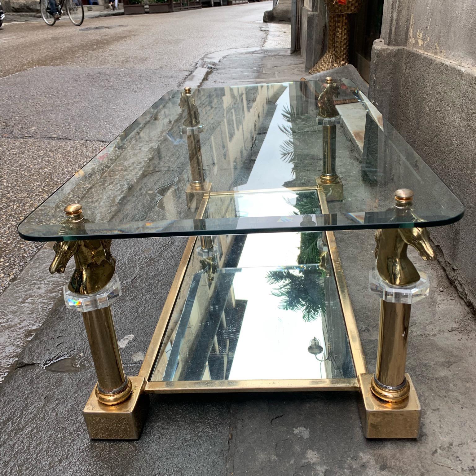 20th Century Brass Horsehead Coffee Table by Maison Charles, 1970