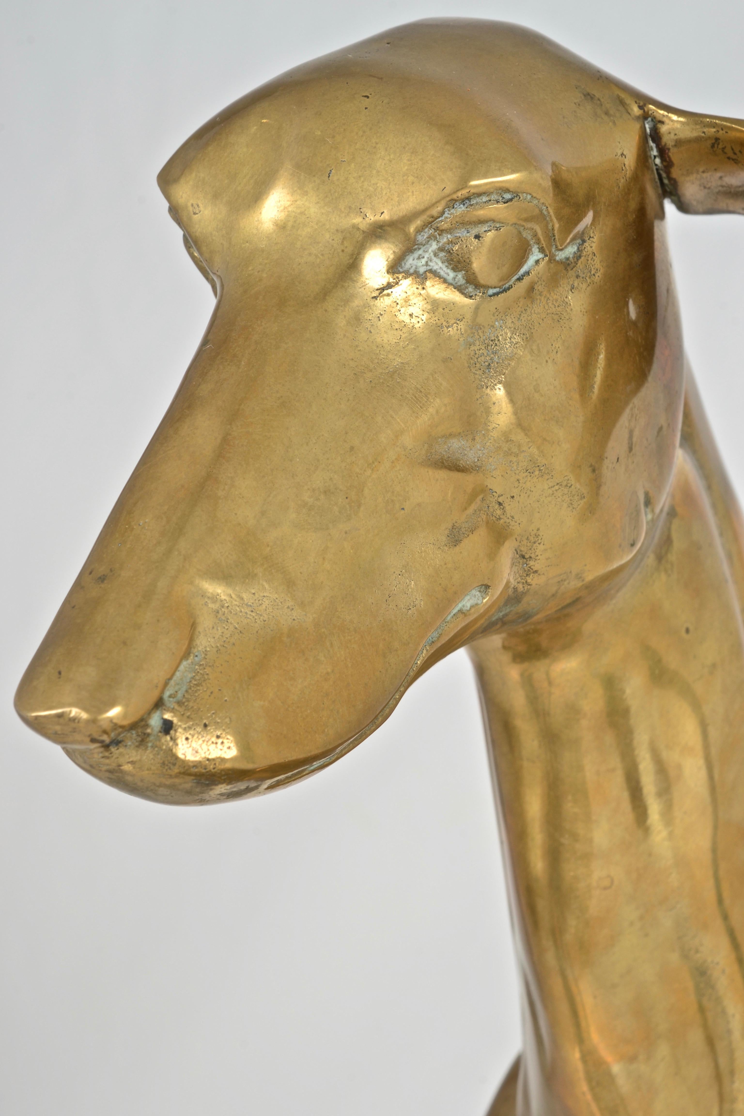 Brass Hound Sculpture, USA 1960s 4