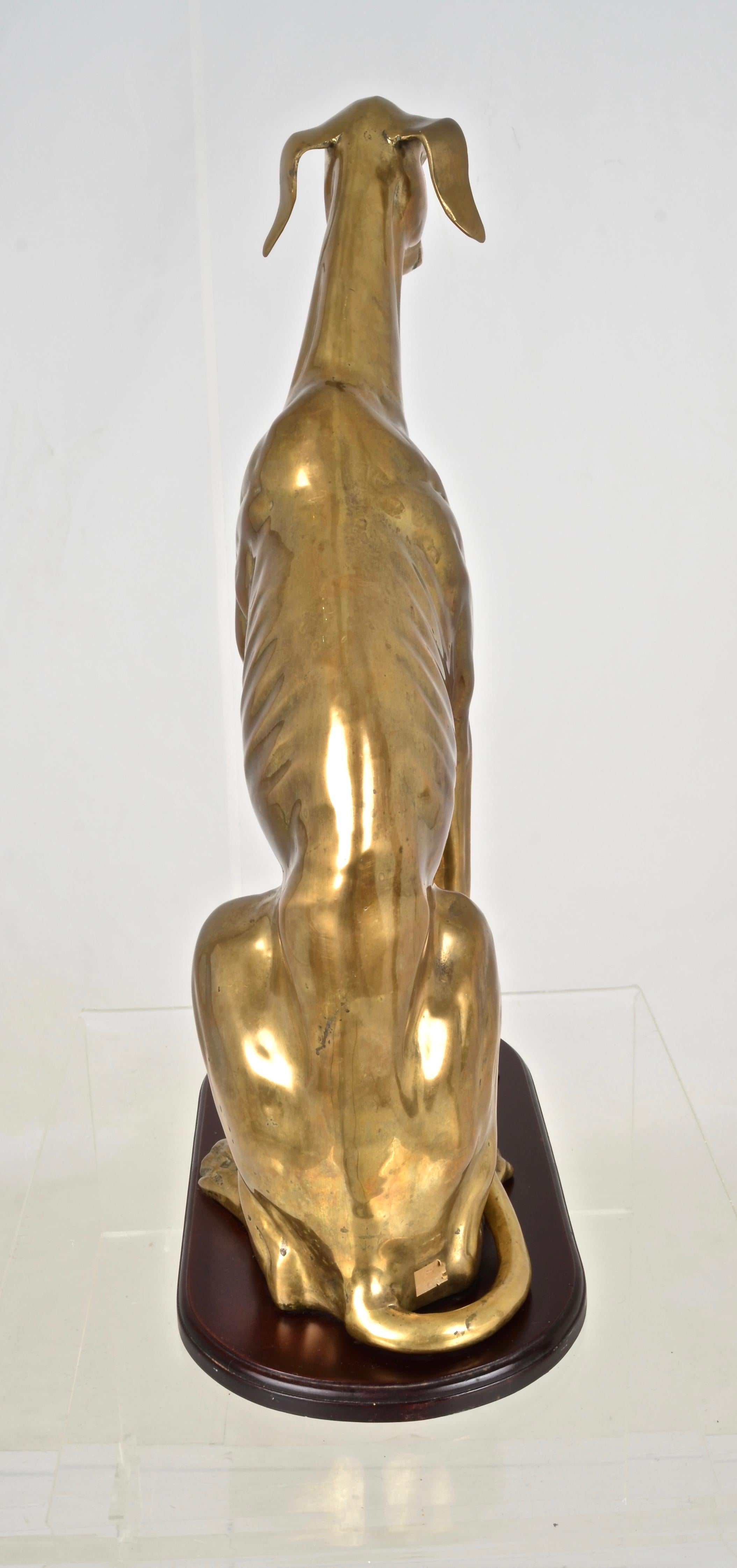 American Brass Hound Sculpture, USA 1960s