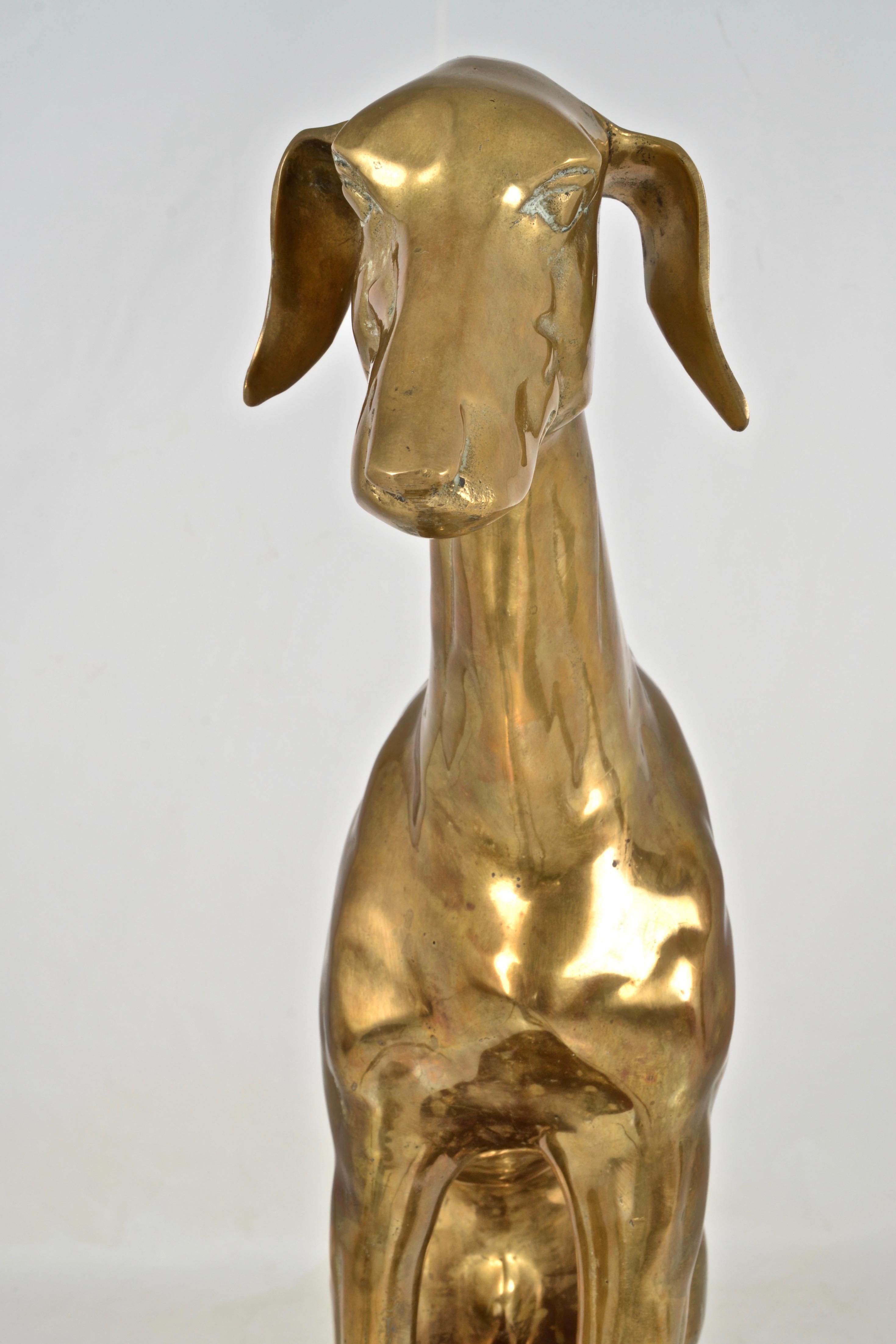 Brass Hound Sculpture, USA 1960s 3