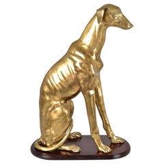 Brass Hound Sculpture, USA 1960s