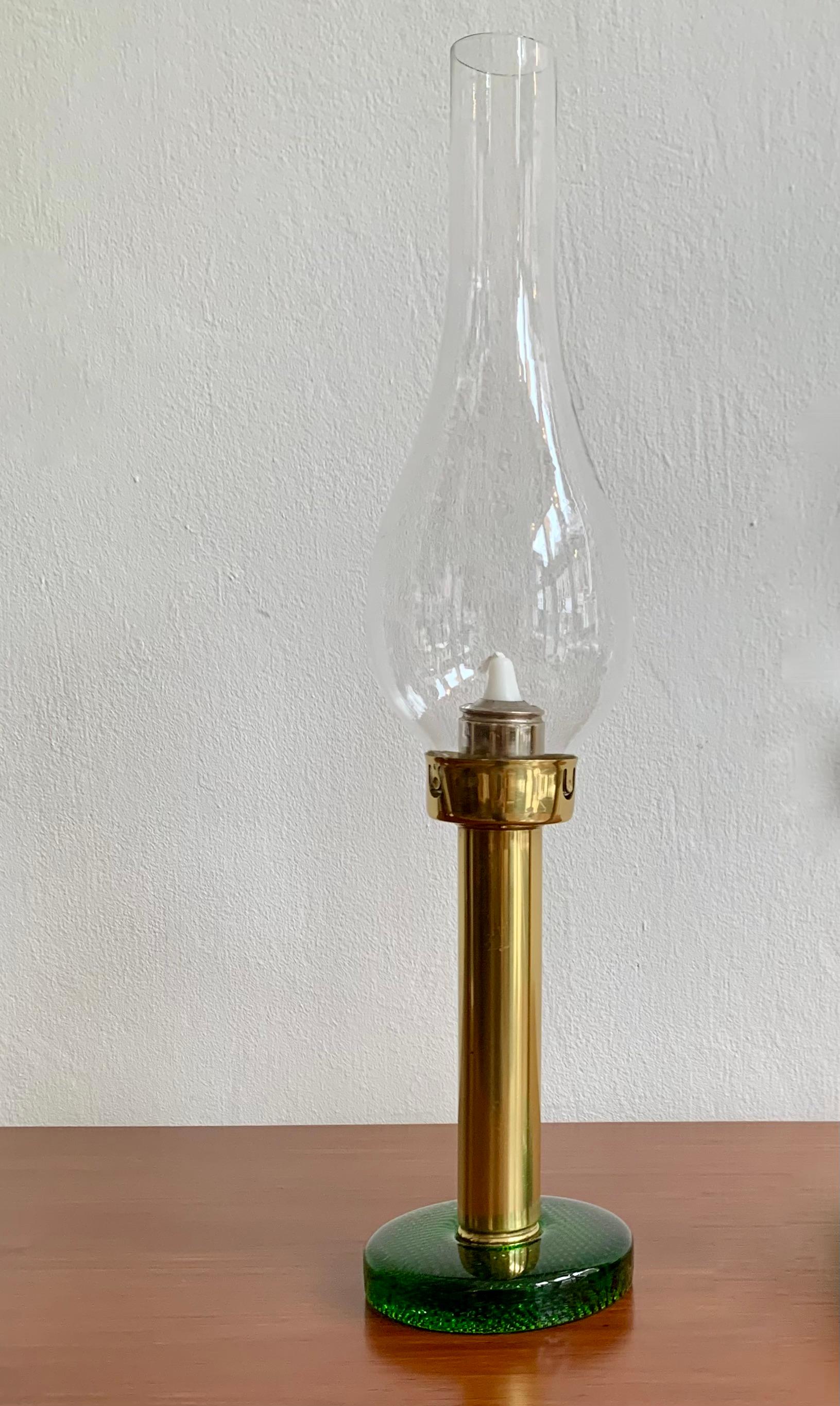 Brass Hurricane Candle Holder by Hans Agne Jakobsson - Pair Available  2