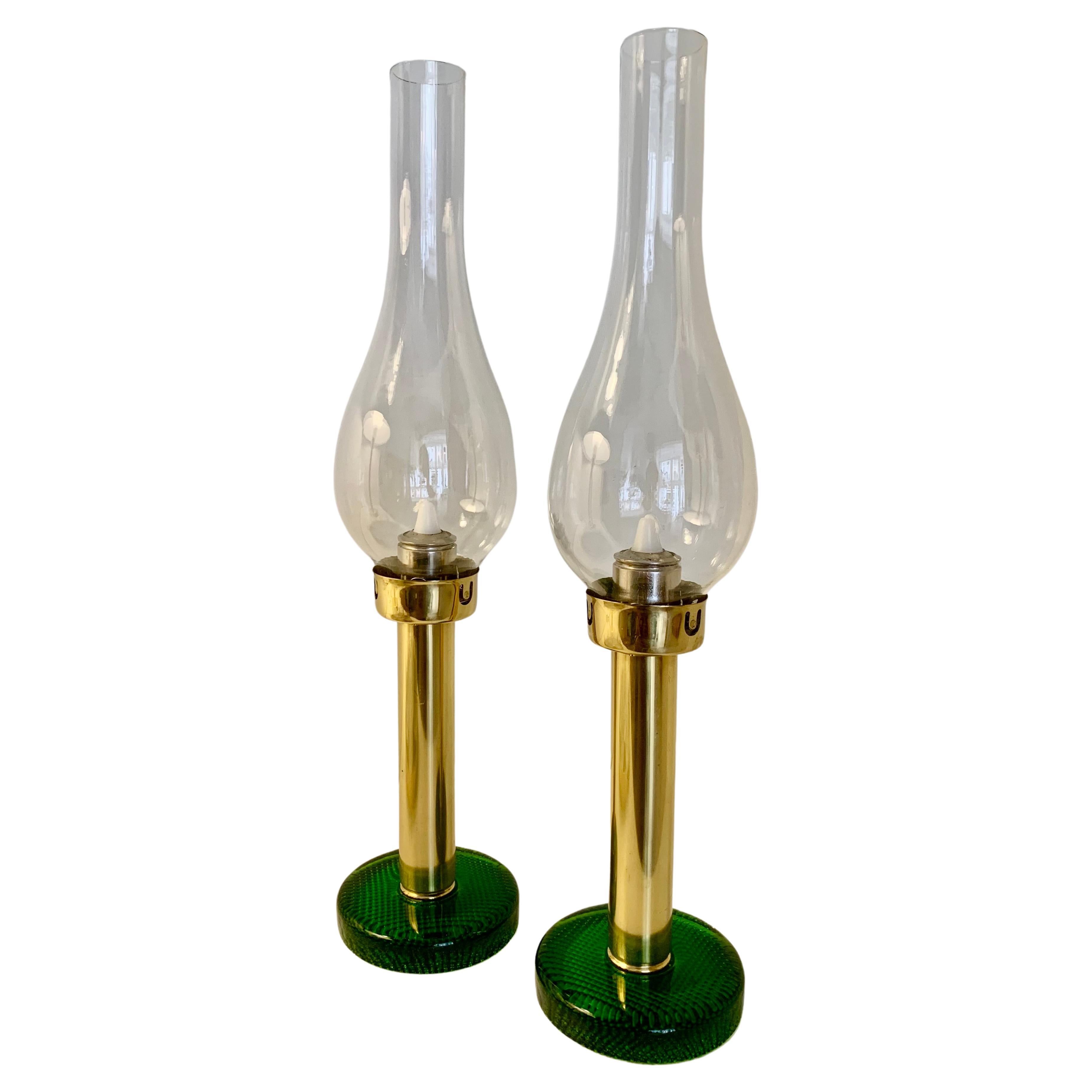 Brass Hurricane Candle Holder by Hans Agne Jakobsson - Pair Available 