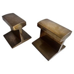 Brass I-Beam Bookends