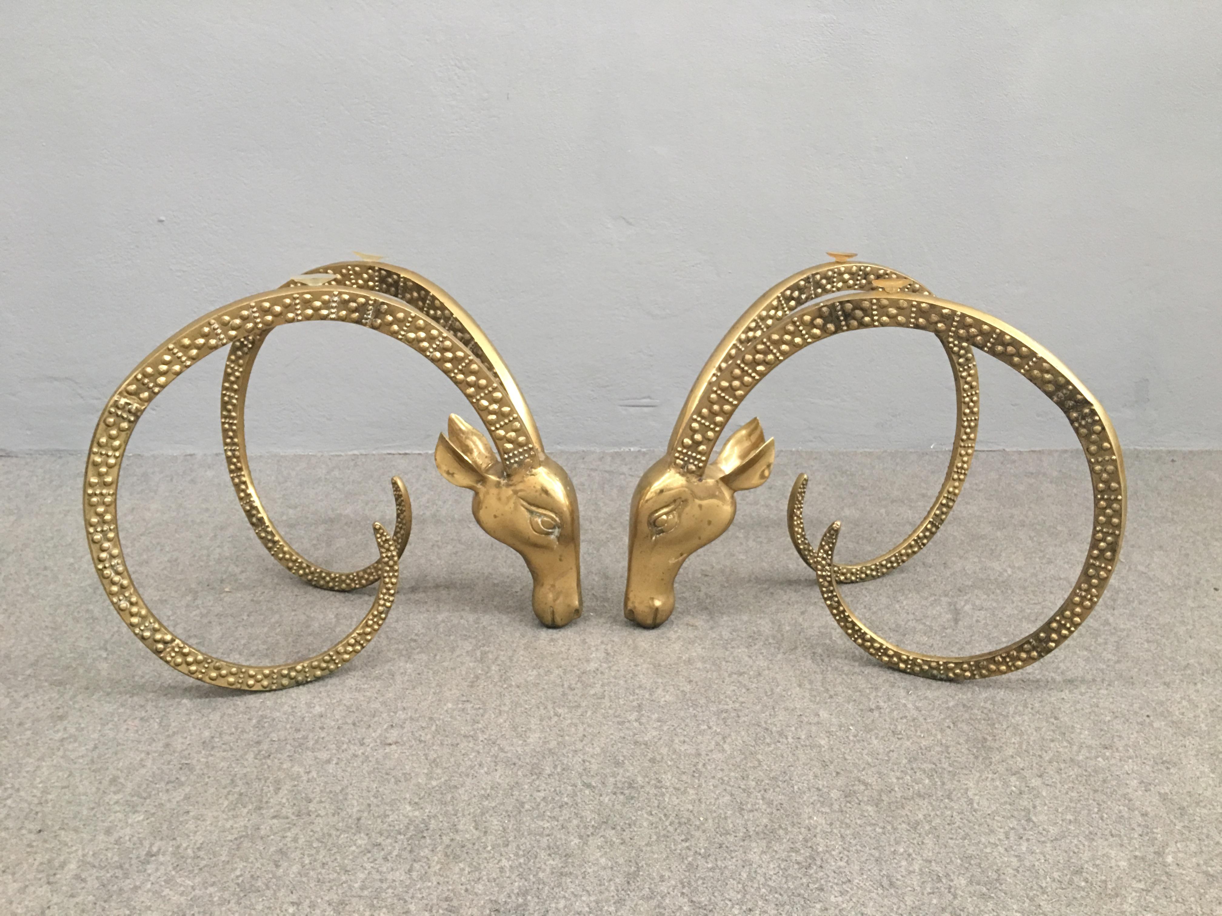 French Brass Ibex Coffee Table Attributed to Alain Chervet