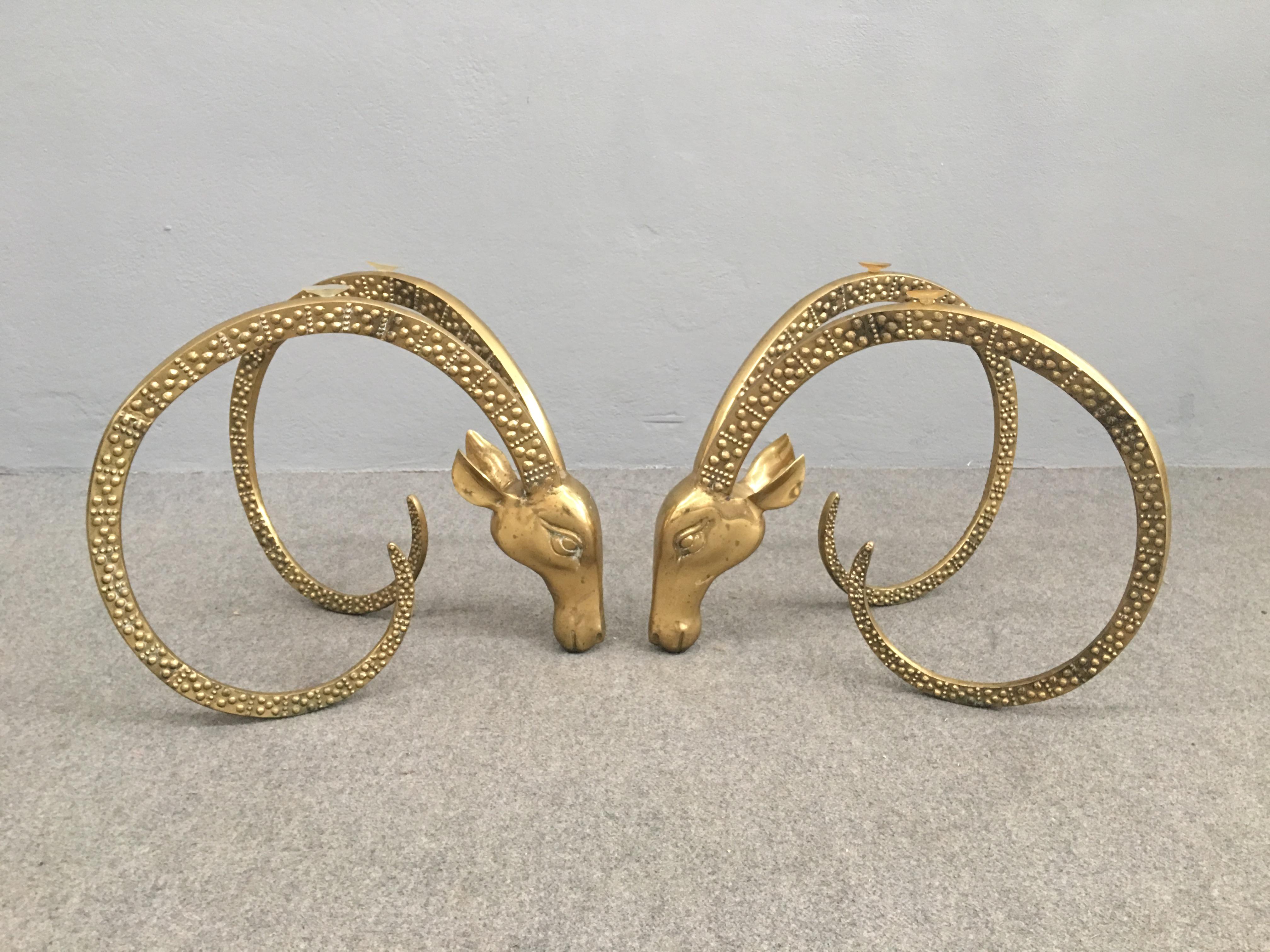French Brass Ibex Coffee Table Attributed to Alain Chervet