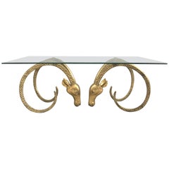Brass Ibex Coffee Table Attributed to Alain Chervet