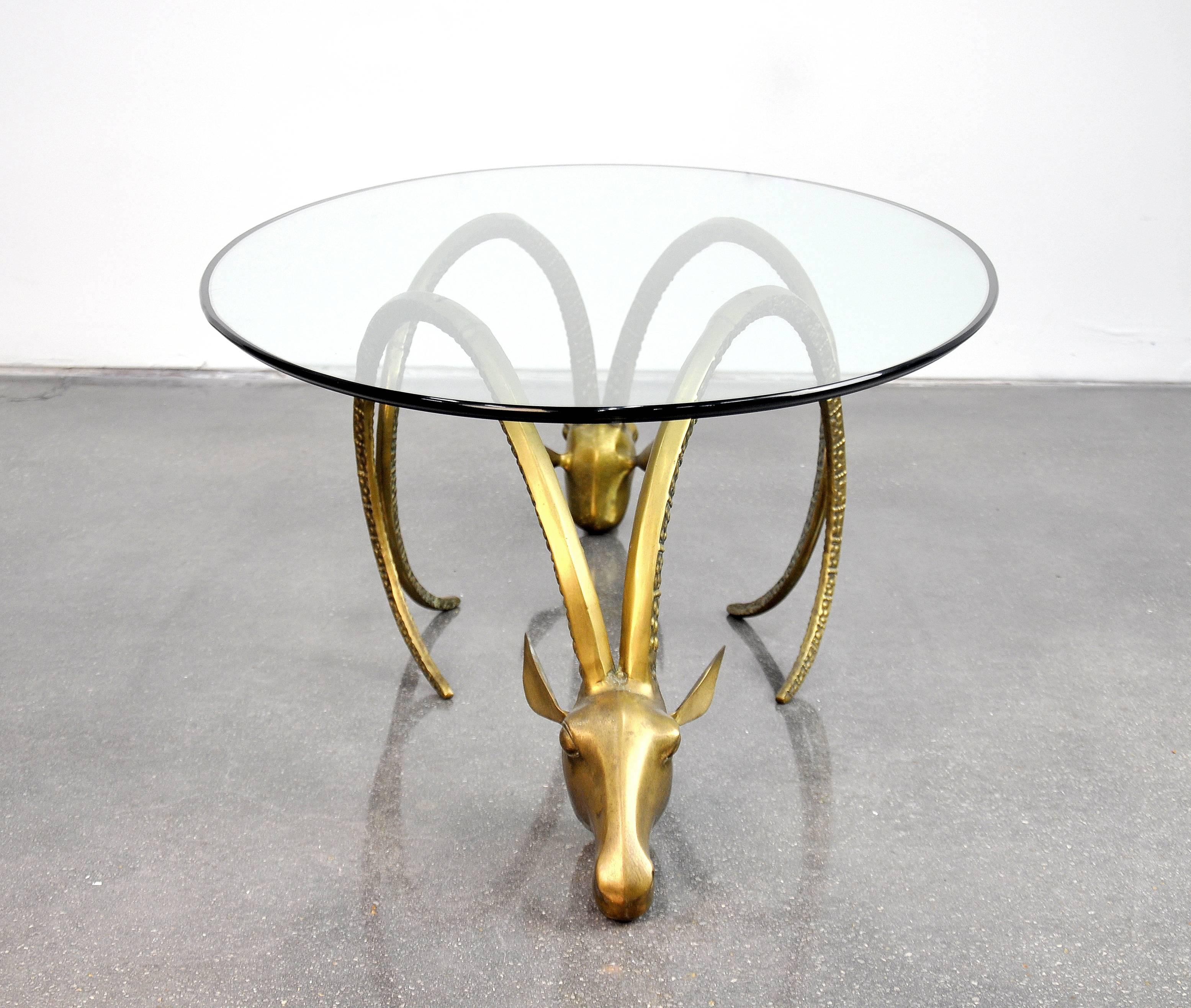 American Brass Ibex Coffee Table in the Manner of Chervet