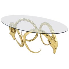 Brass Ibex Coffee Table in the Style of Alain Chervet