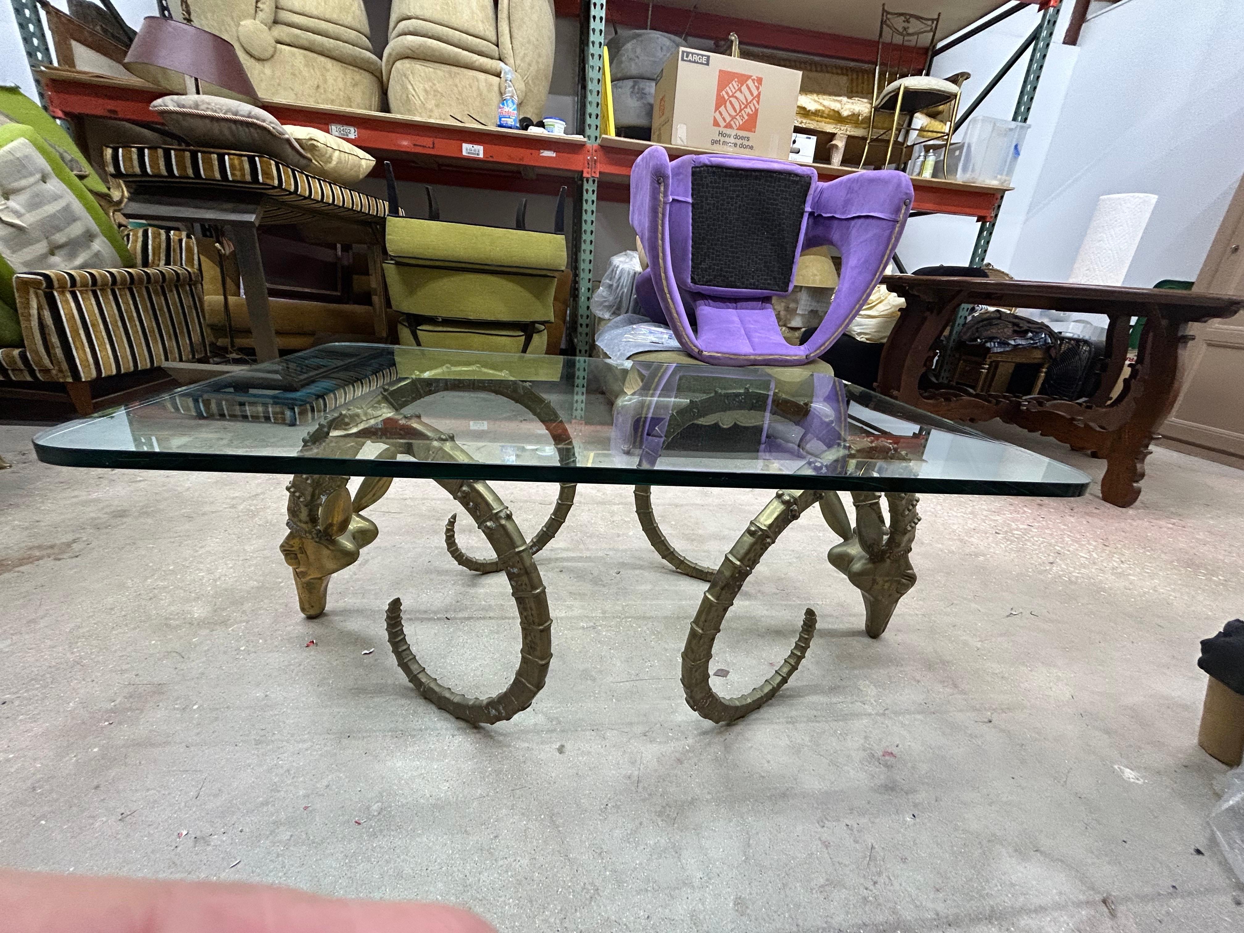 Brass Ibex Head Coffee Table After Alain Chervet 6