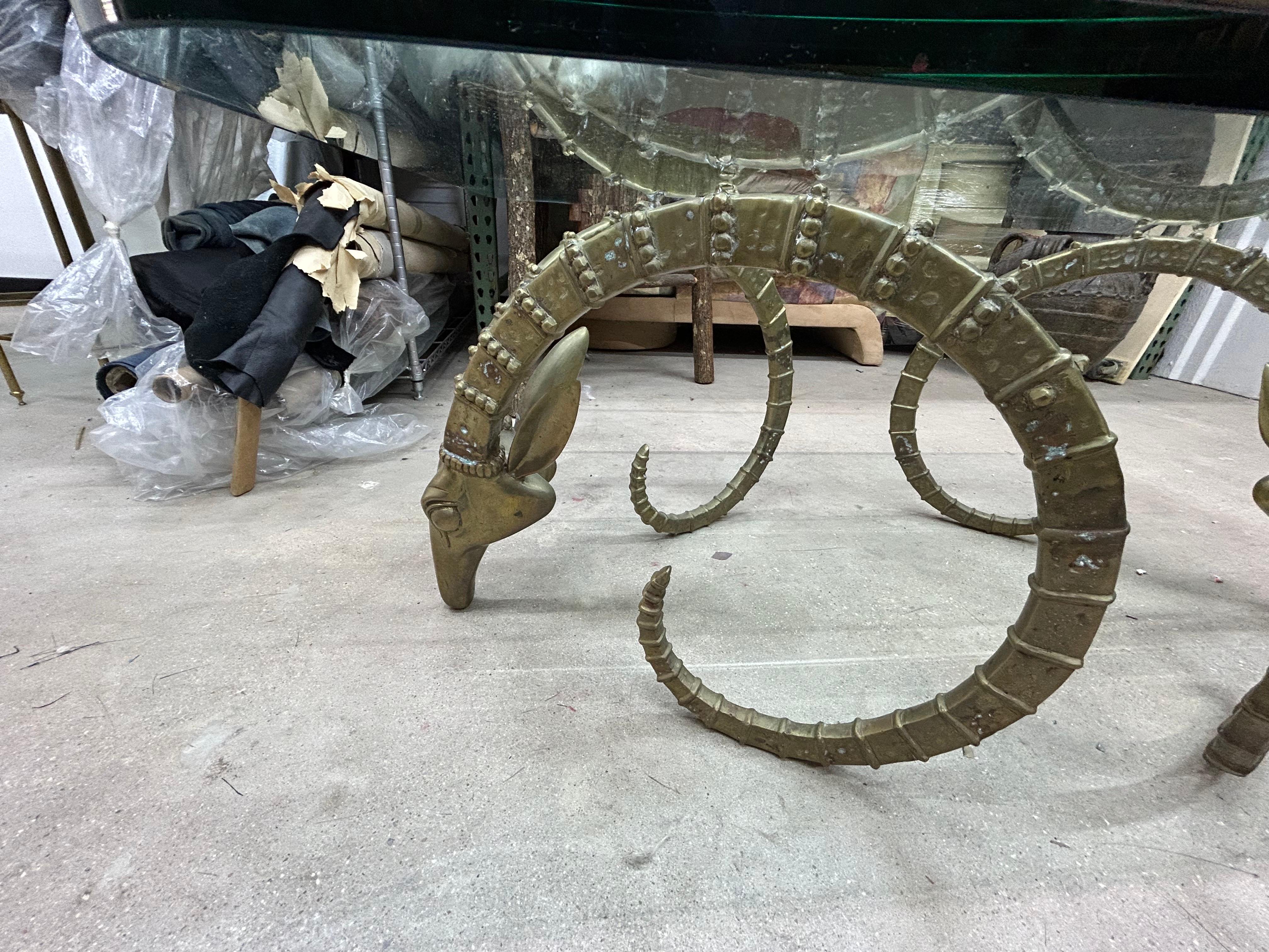 Brass Ibex Head Coffee Table After Alain Chervet 2