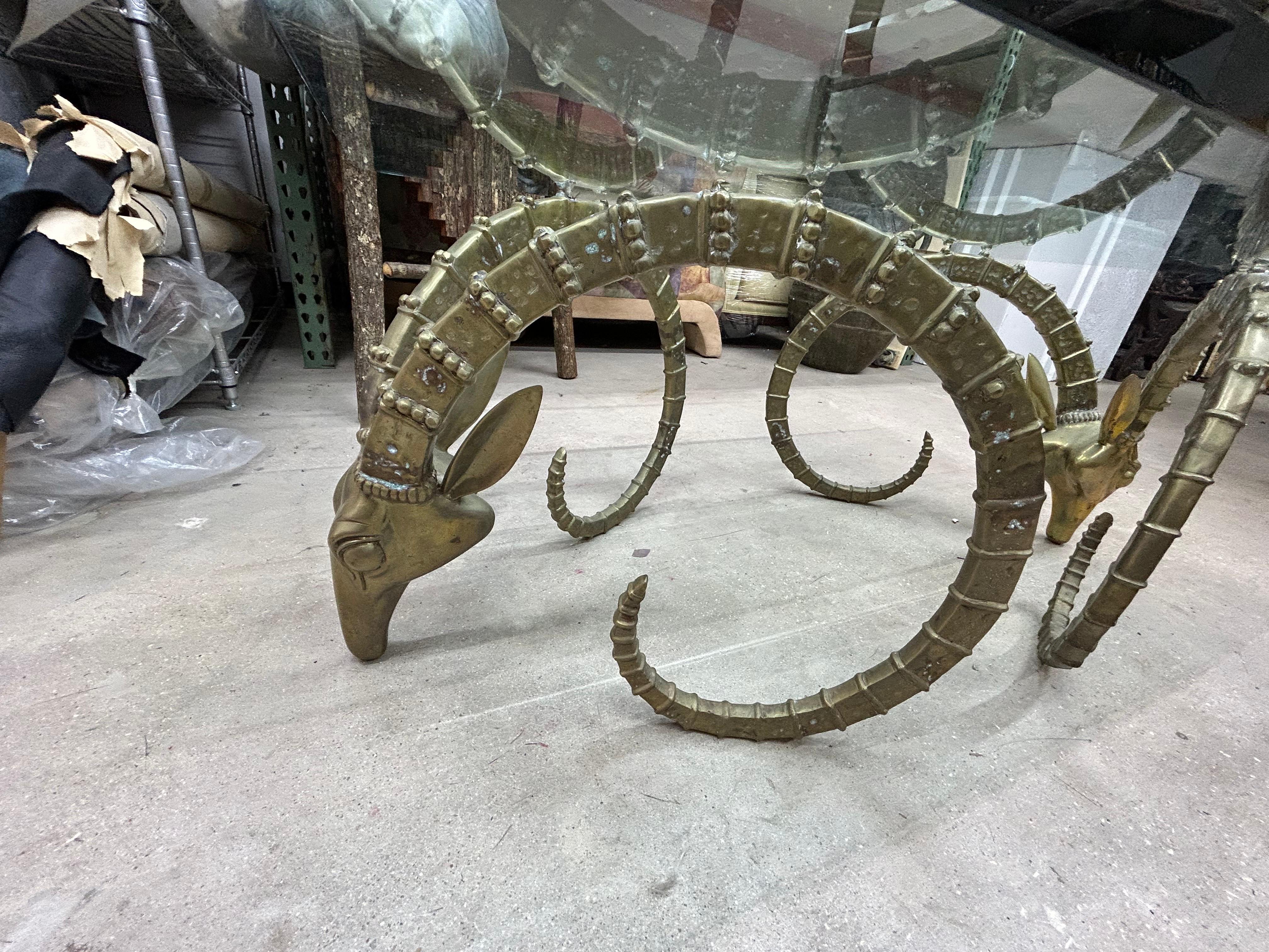 Brass Ibex Head Coffee Table After Alain Chervet 3