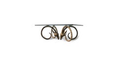 Brass Ibex Horns Coffee Table After Alain Chervet