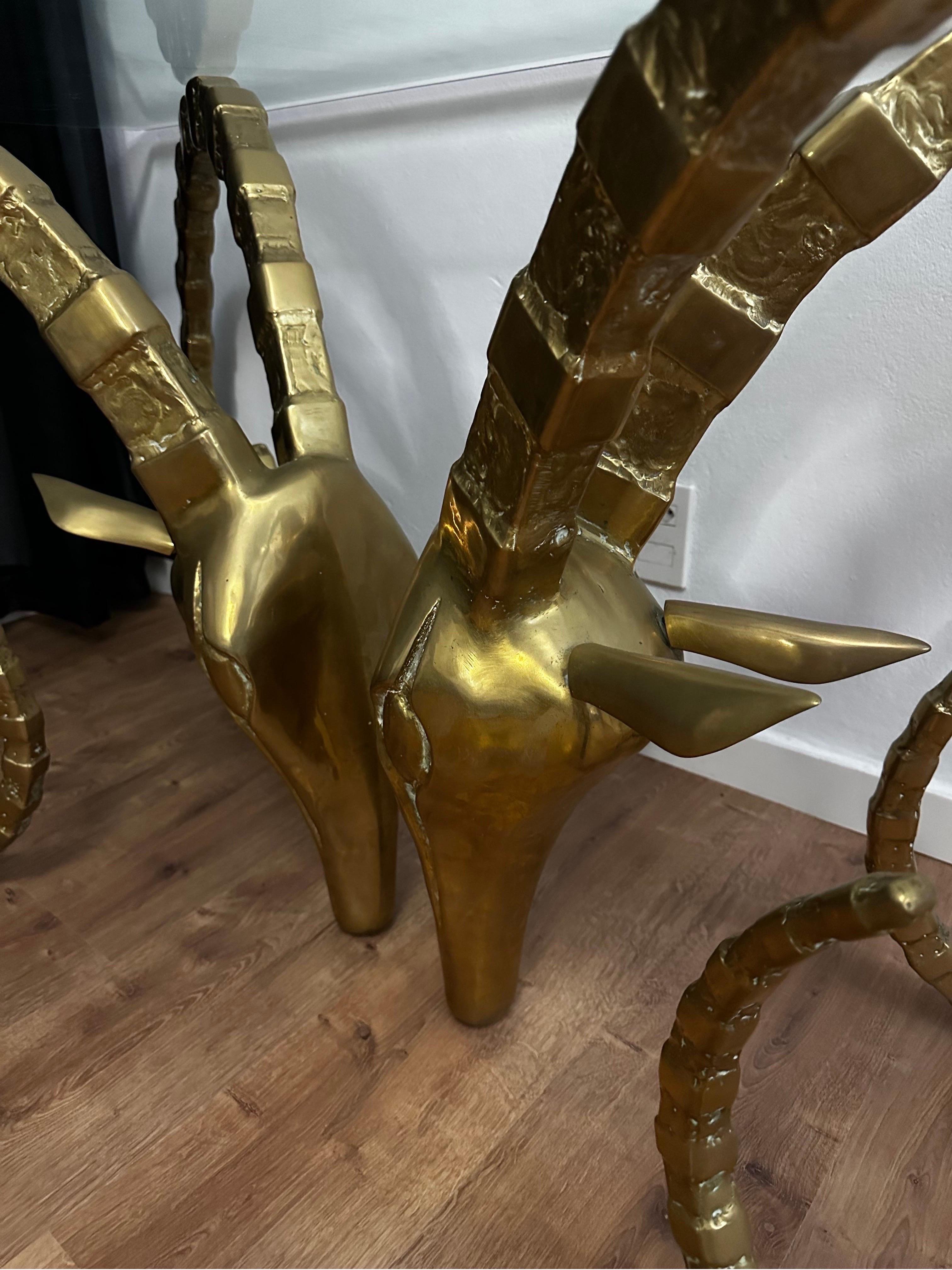 Brass Ibex Rams Head Dining or Center Table in the Style of Alain Chervet 5