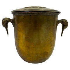 Brass Ice Bucket with Bird-Form Handles, Italy, 1960s