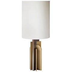 Brass "Icon" Table Lamp, Square in Circle