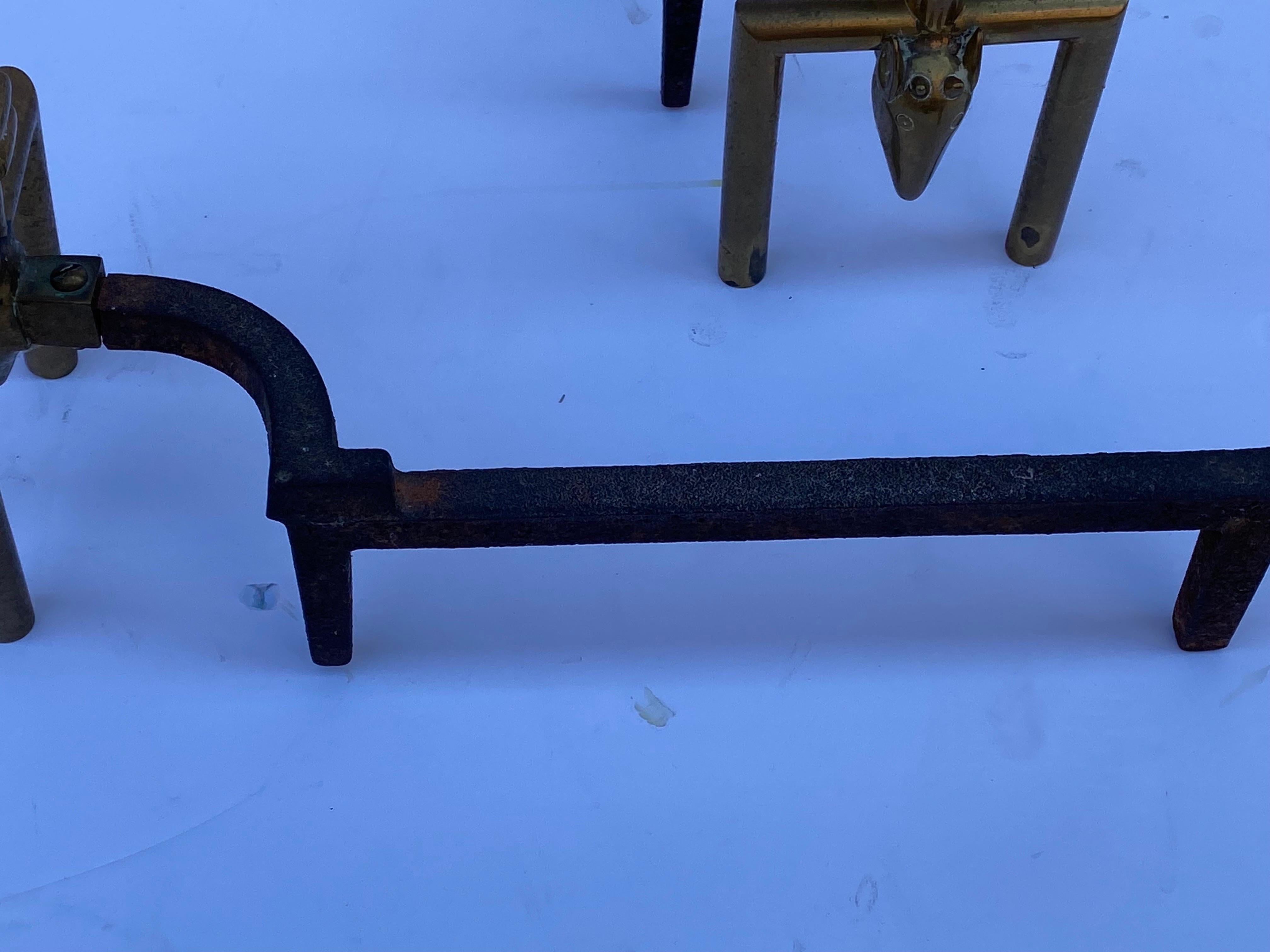 Brass India Andirons For Sale 1