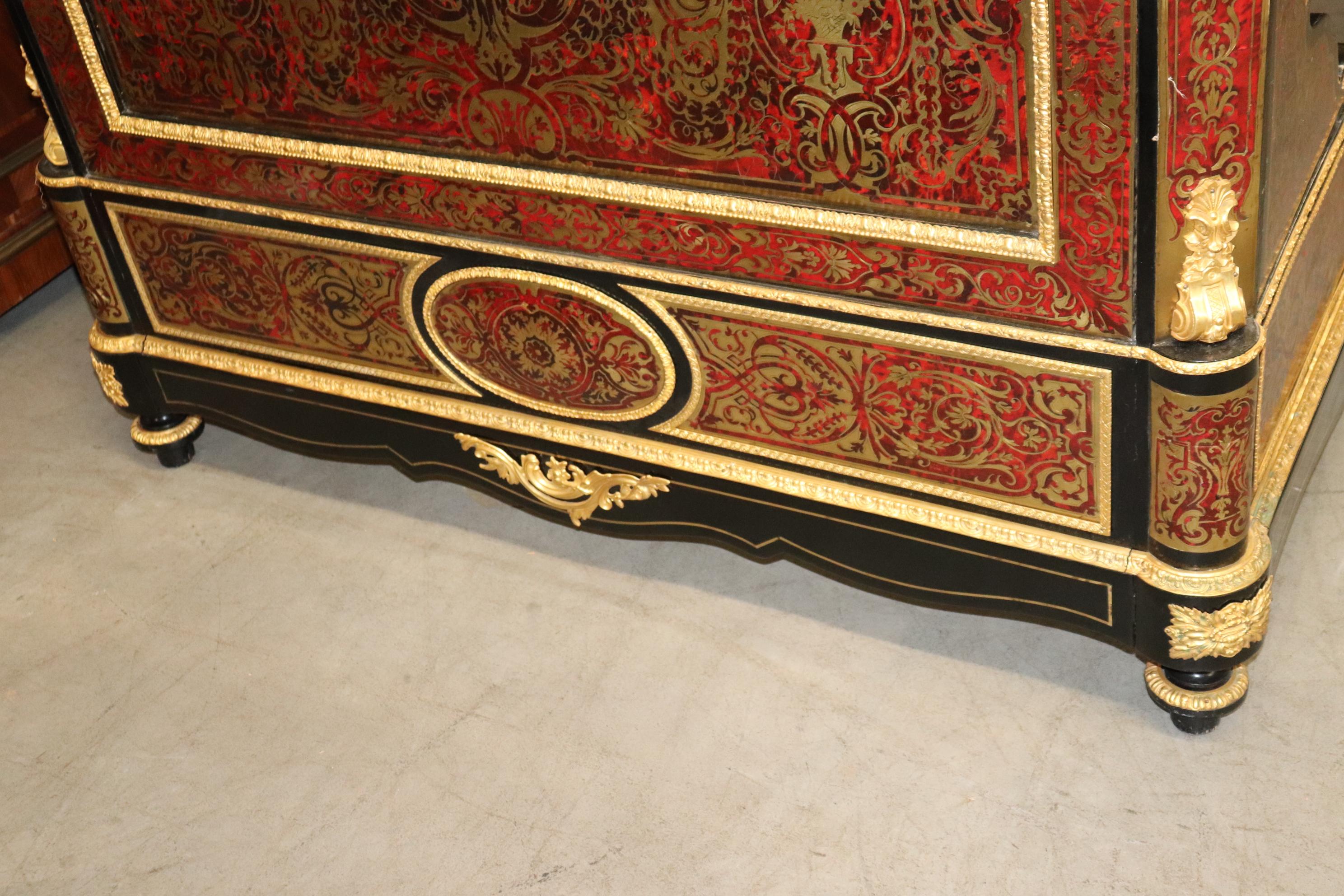Brass Inlaid French Dor'e Figural Bronze Boulle Ebonized Near Queen Bed 5