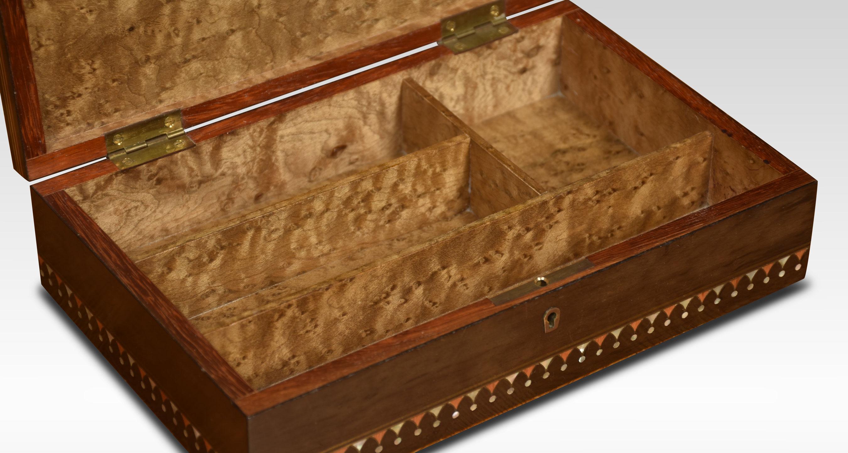 British Brass Inlaid Jewellery Box