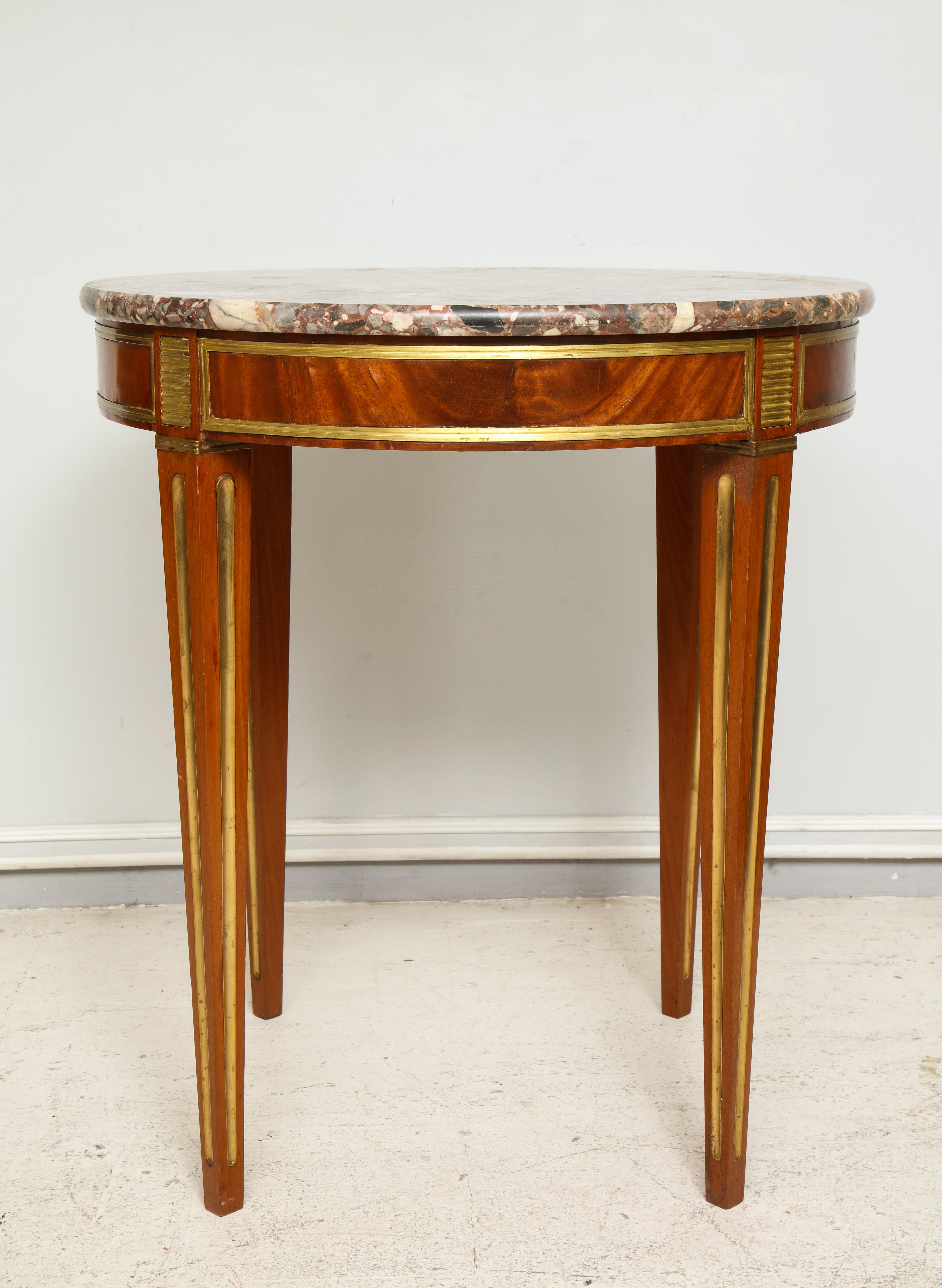 Brass Inlaid Marble-Top Table in the Neoclassic Manner In Excellent Condition In New York, NY