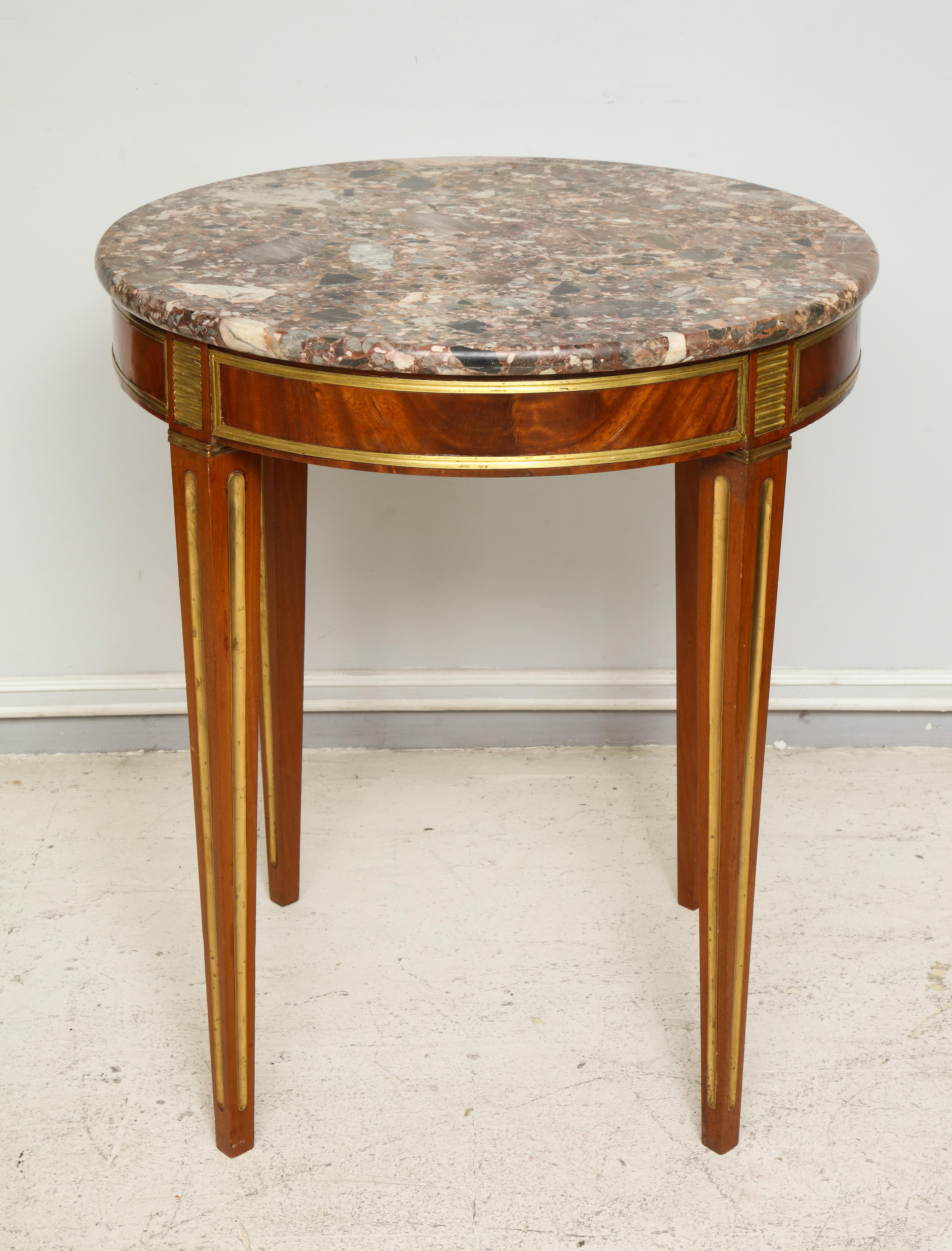 Brass Inlaid Marble-Top Table in the Neoclassic Manner 4