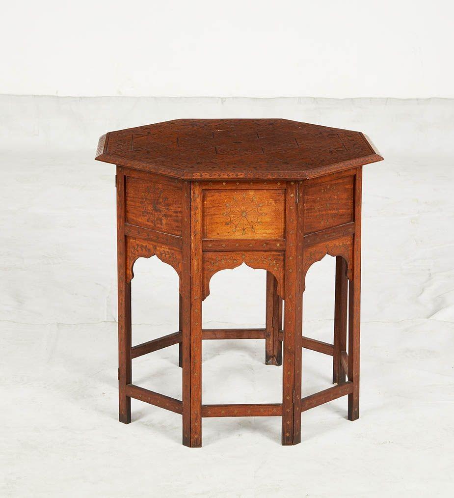 Brass Inlaid Octagonal Table 4
