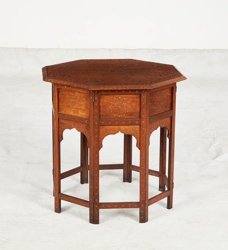 Brass Inlaid Octagonal Table 5