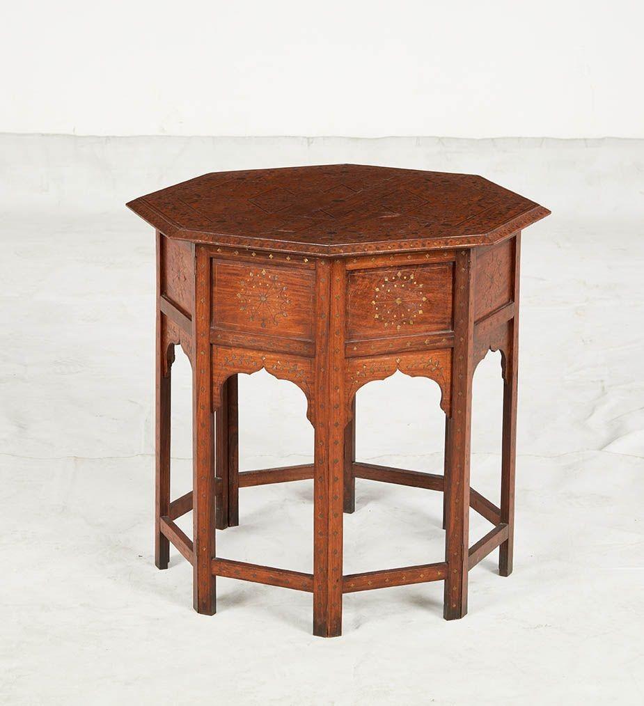 Brass Inlaid Octagonal Table 6