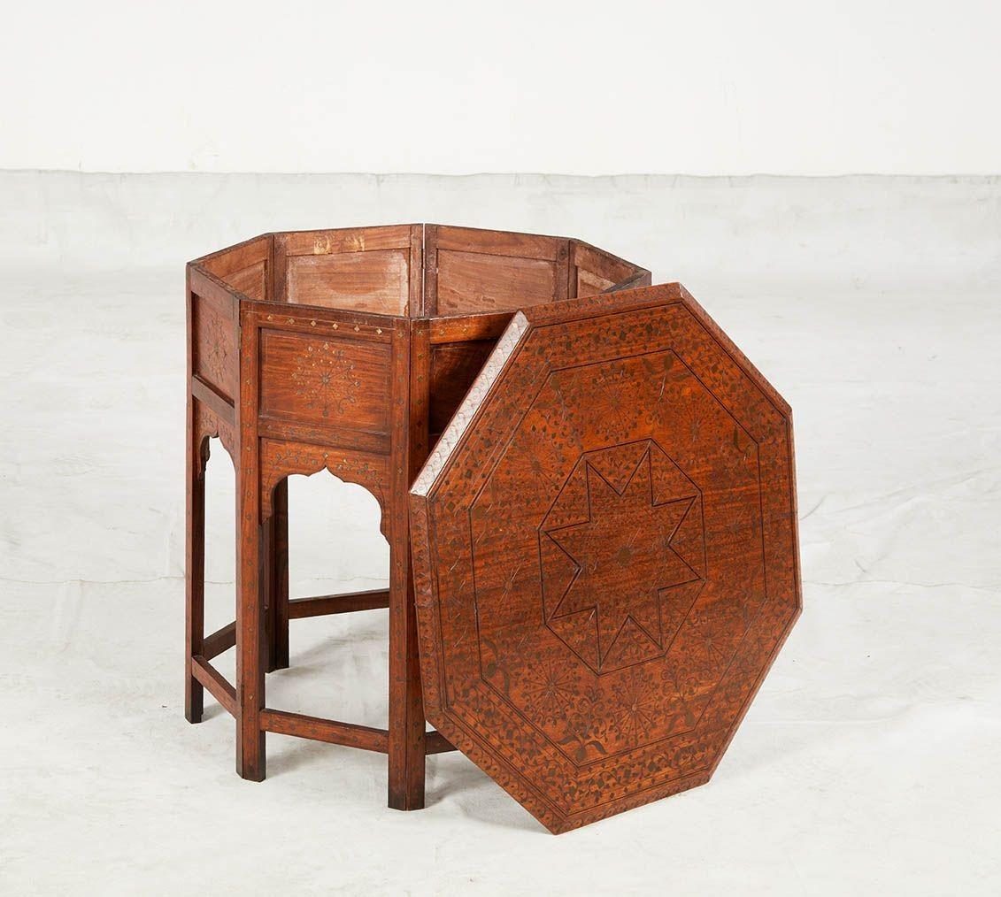 Brass Inlaid Octagonal Table 7