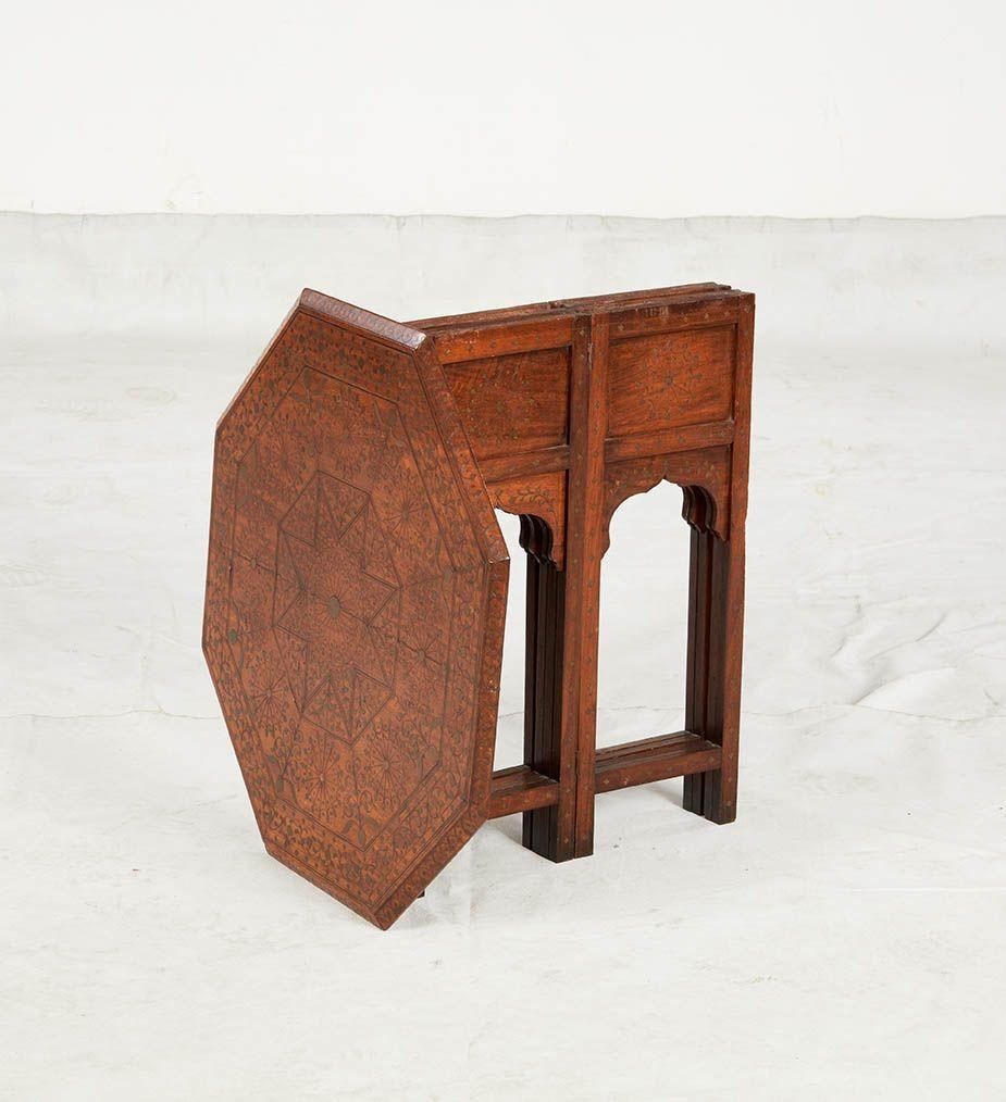 Brass Inlaid Octagonal Table 8