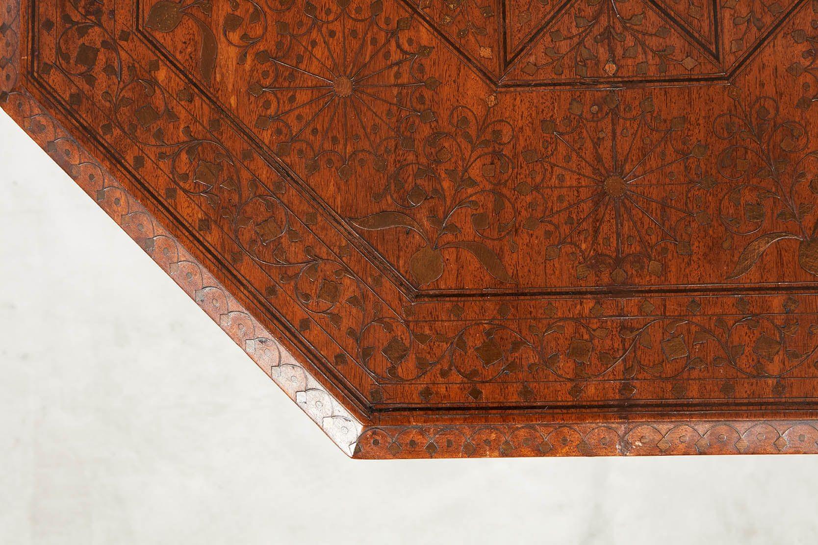 Brass Inlaid Octagonal Table 1