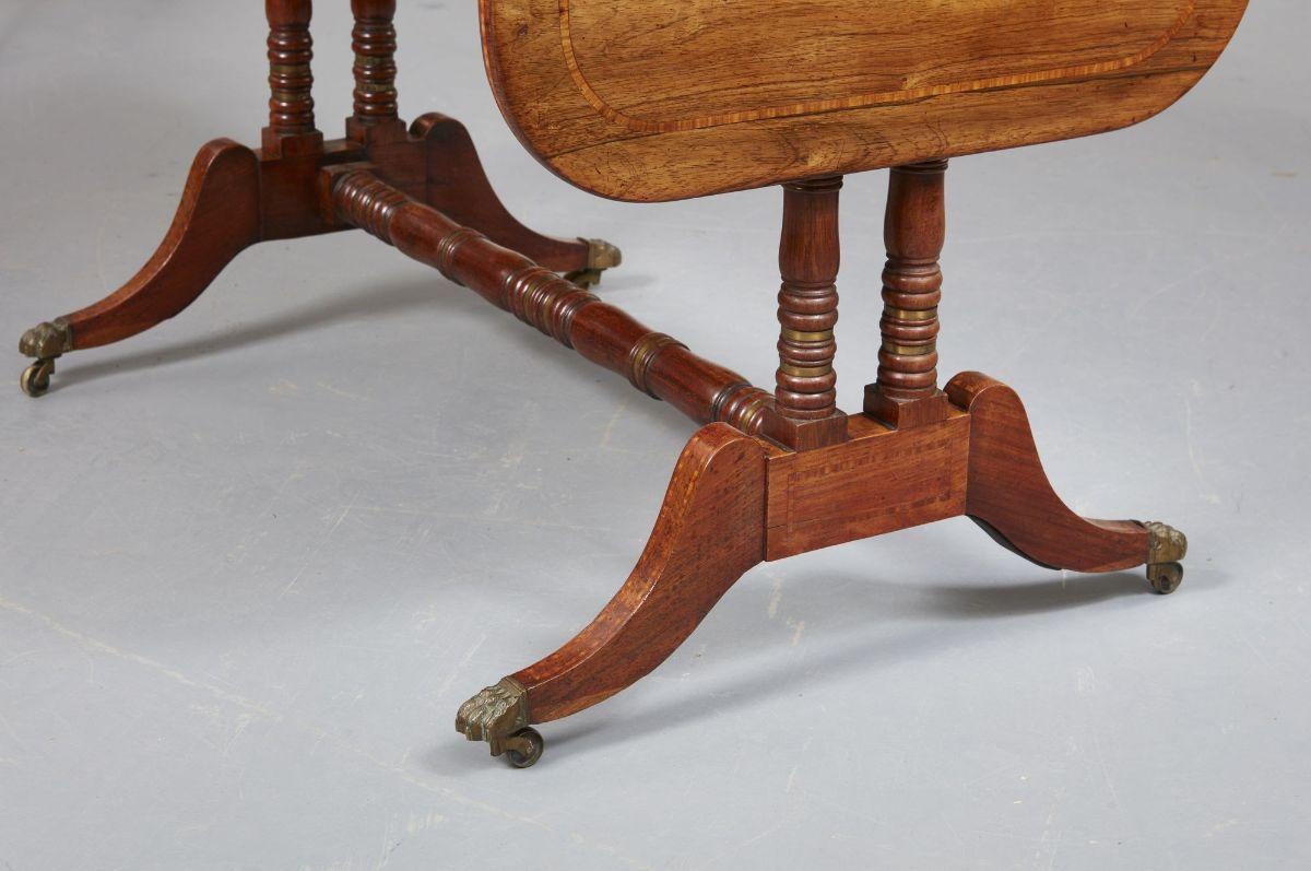 English Regency Brass Inlaid Rosewood Sofa Table For Sale 7
