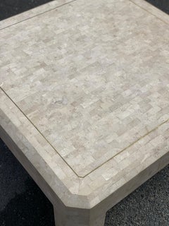 Brass Inlaid Tessellated Marble or Stone Coffee Table