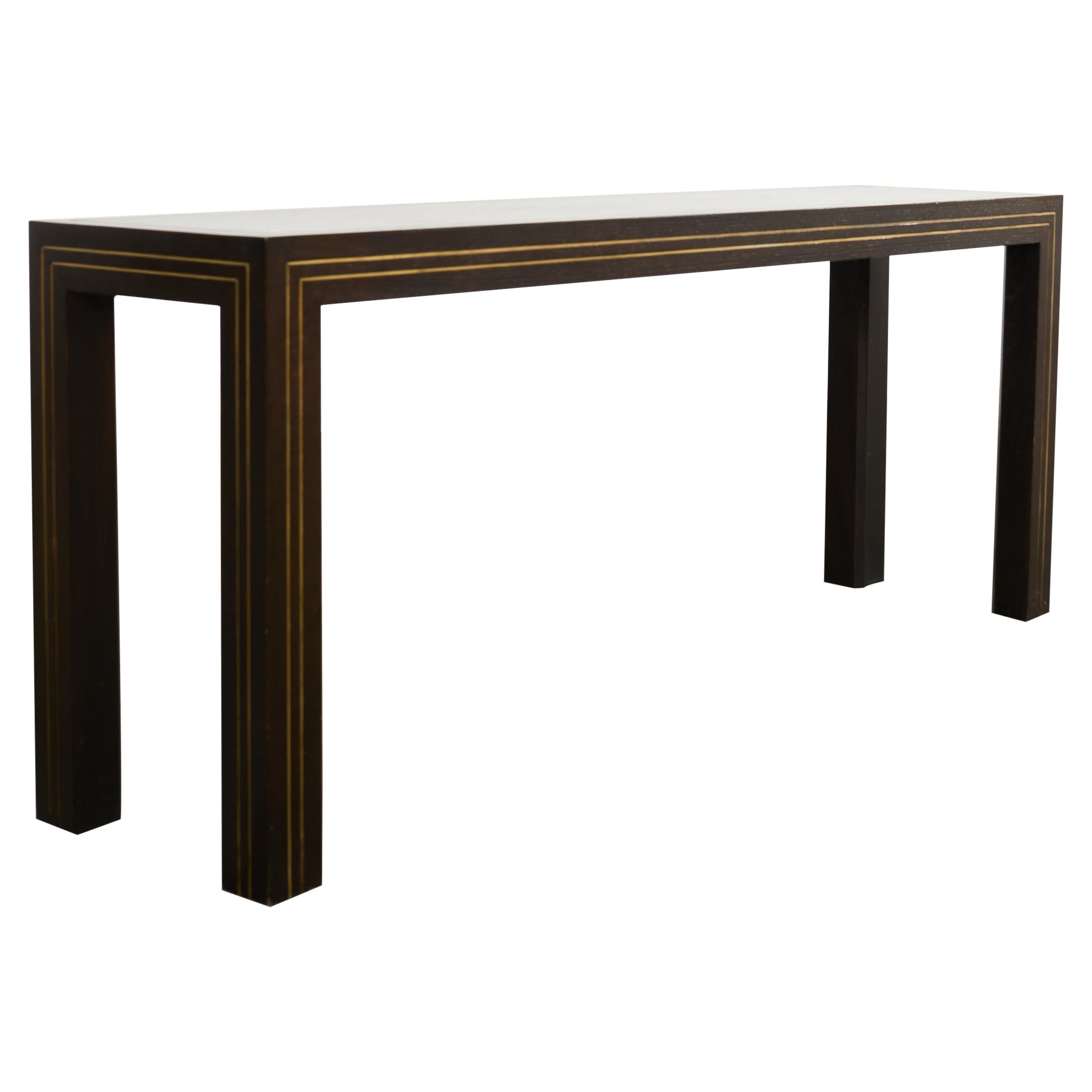Table console Parsons en incrustation de laiton par John Richardson en vente