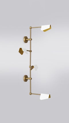 Brass "Intersection I" Wall Light, Square in Circle
