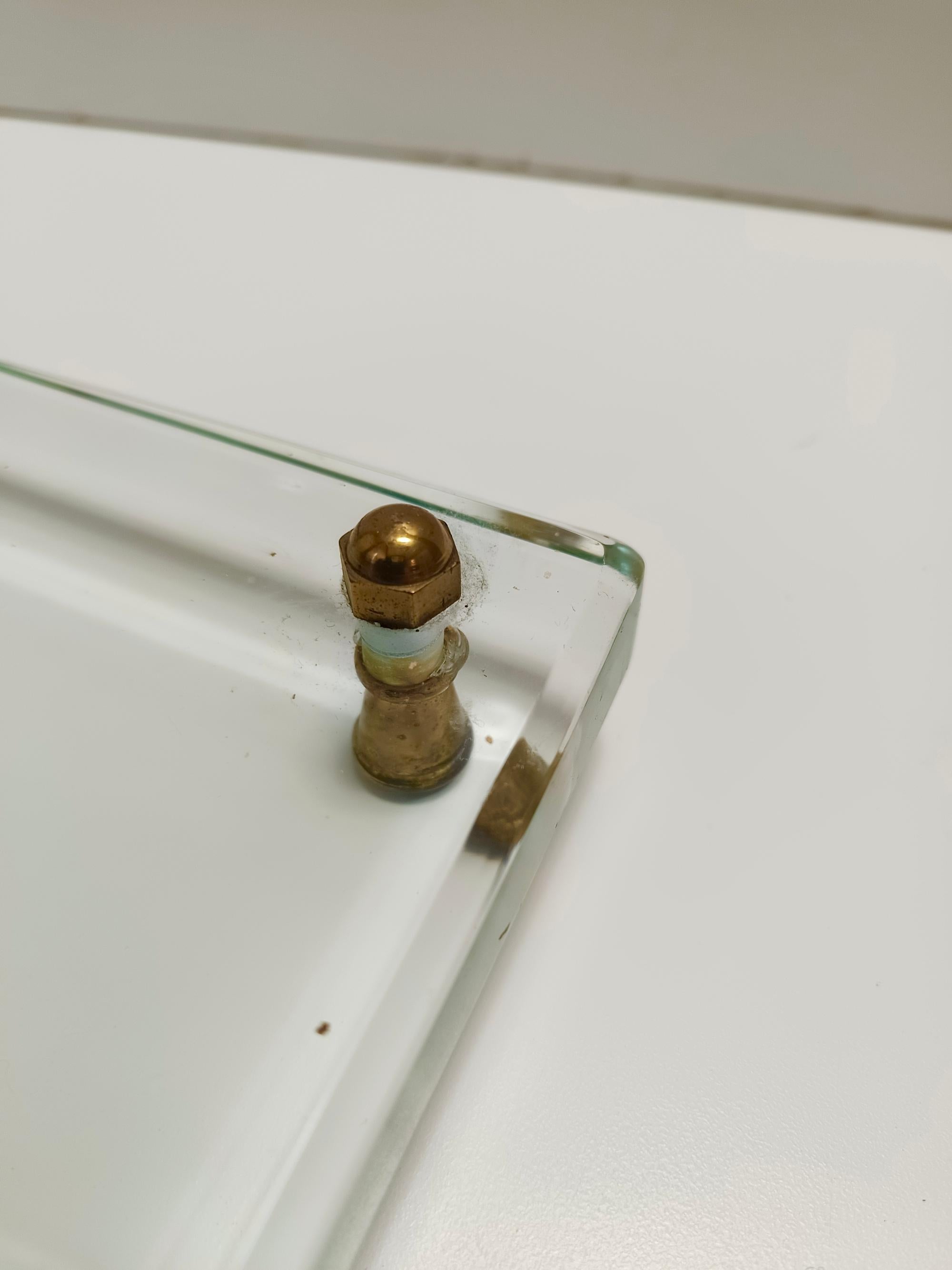 Kaminbesteck aus Messing, Eisen und dickem Glas, Fontana Arte, Italien im Angebot 8