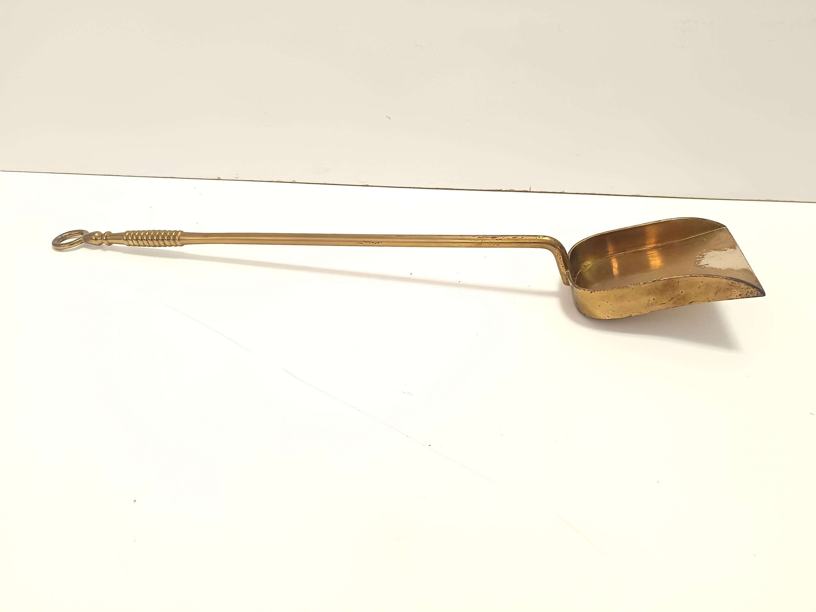 Kaminbesteck aus Messing, Eisen und dickem Glas, Fontana Arte, Italien im Angebot 3