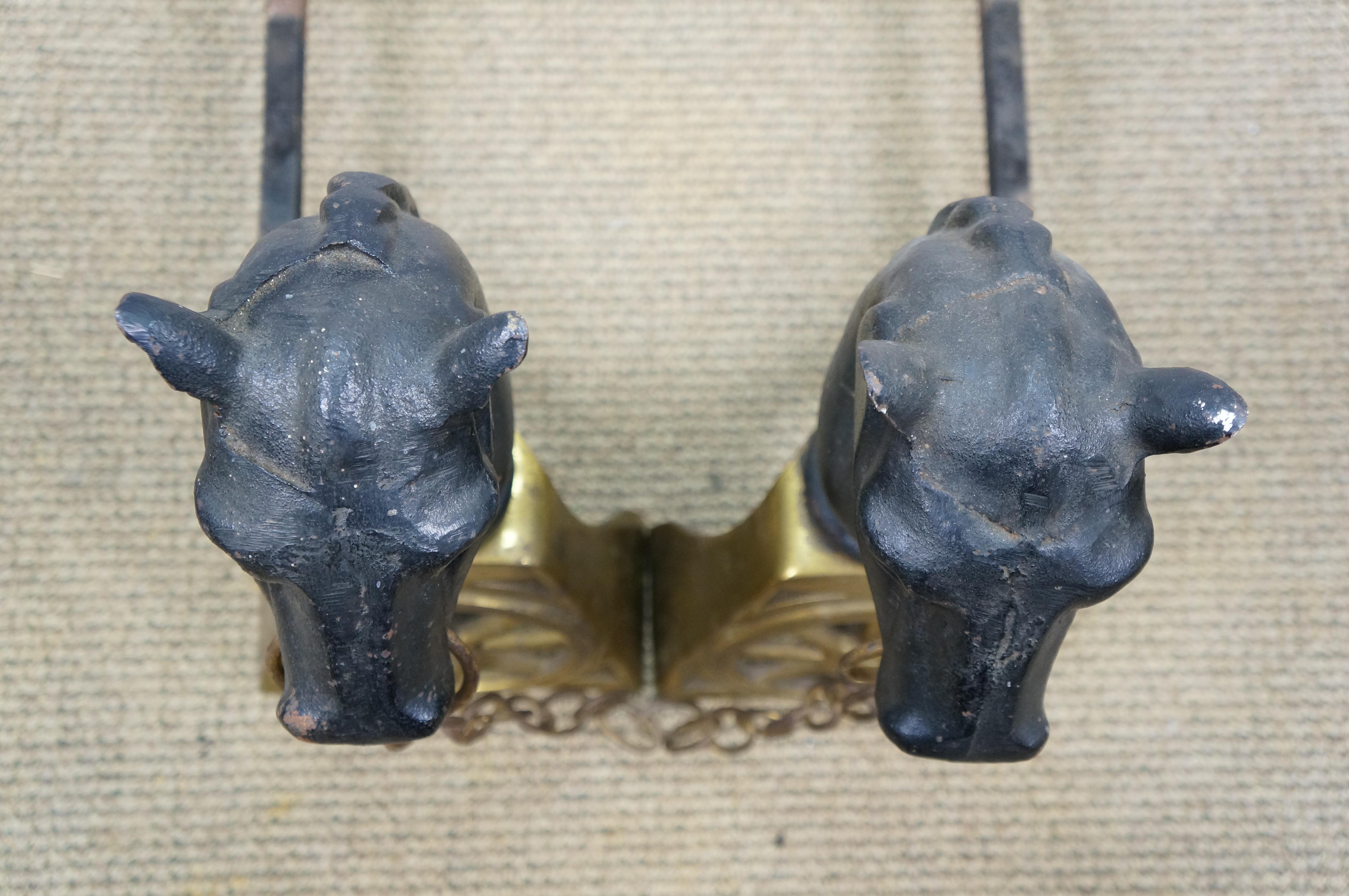 Ottone e ferro Testa di cavallo equestre Ruota del carro Cane da tiro Androni da 19