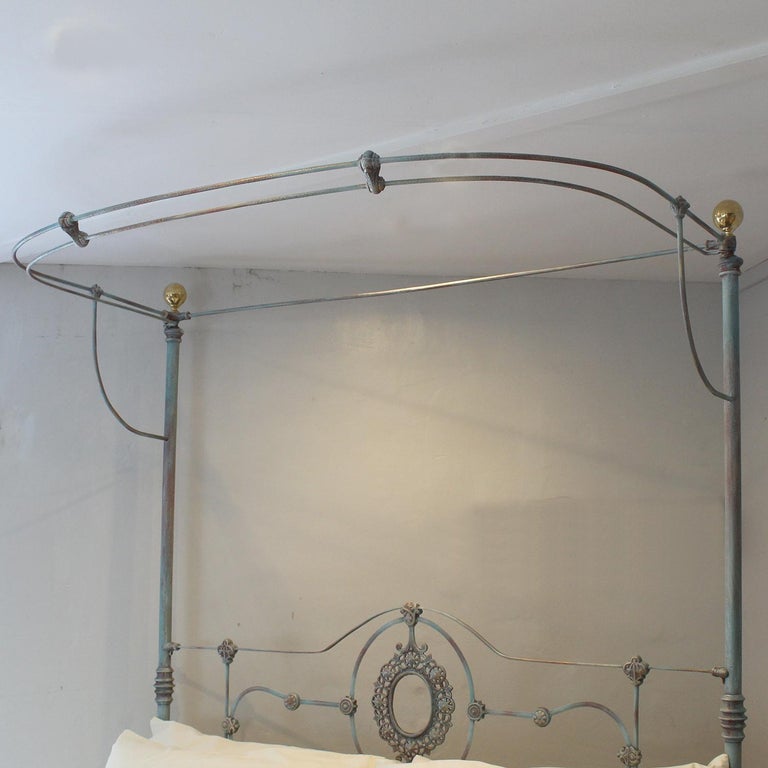 Brass and Iron Half Tester Bed, M4P39 For Sale at 1stDibs