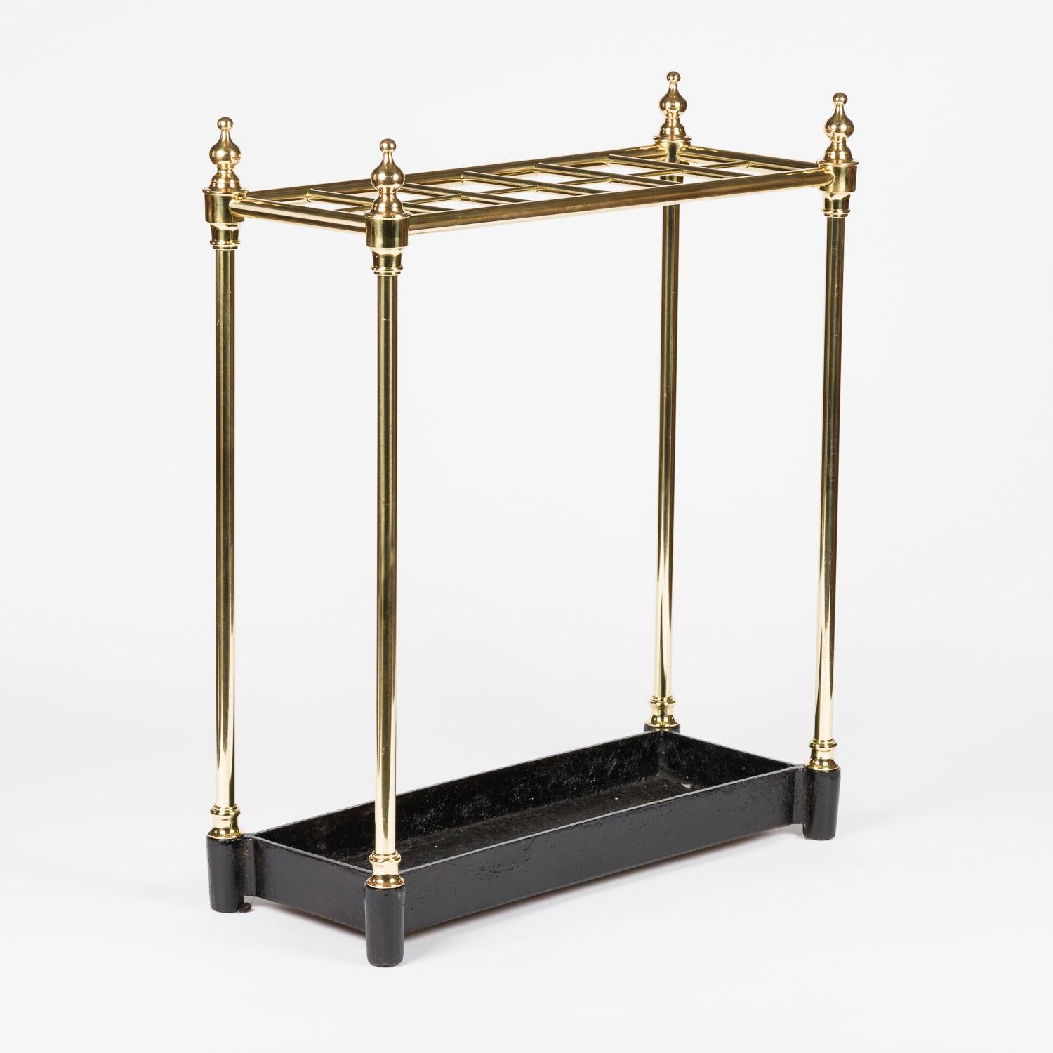 Brass and Iron Umbrella and Walking Stick Hall Stand For Sale at 1stDibs